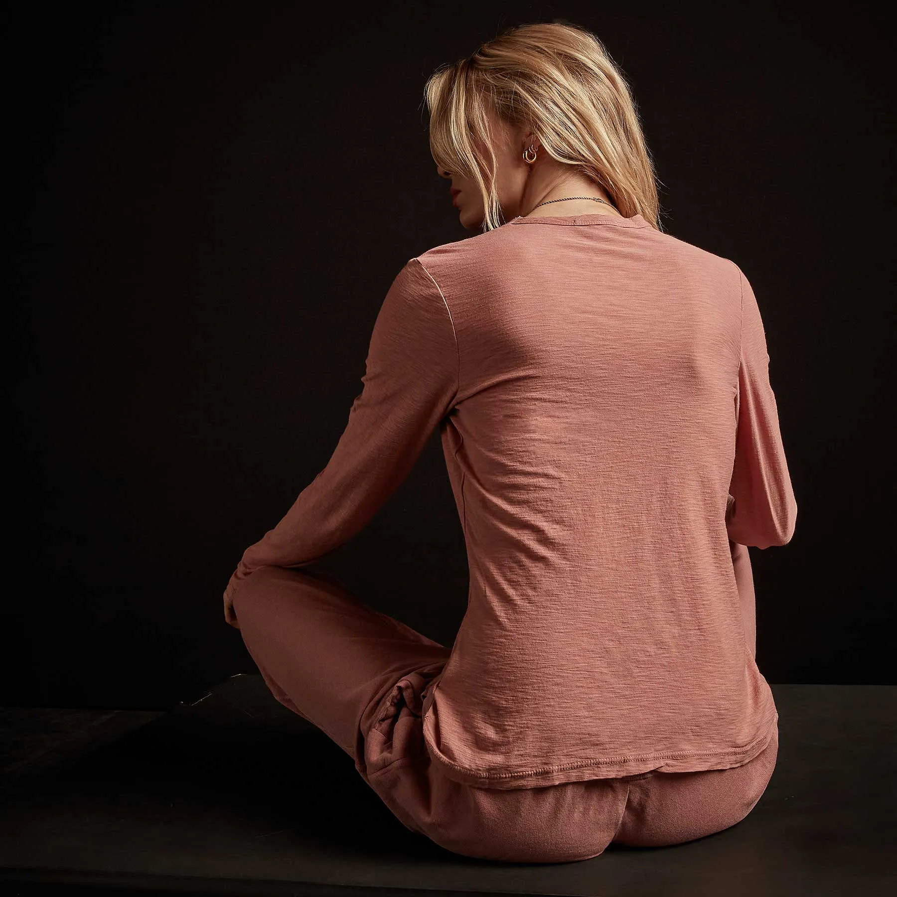 Sheer Slub Long Sleeve Crew - Old Rose sold by James Perse product image thumbnail 5