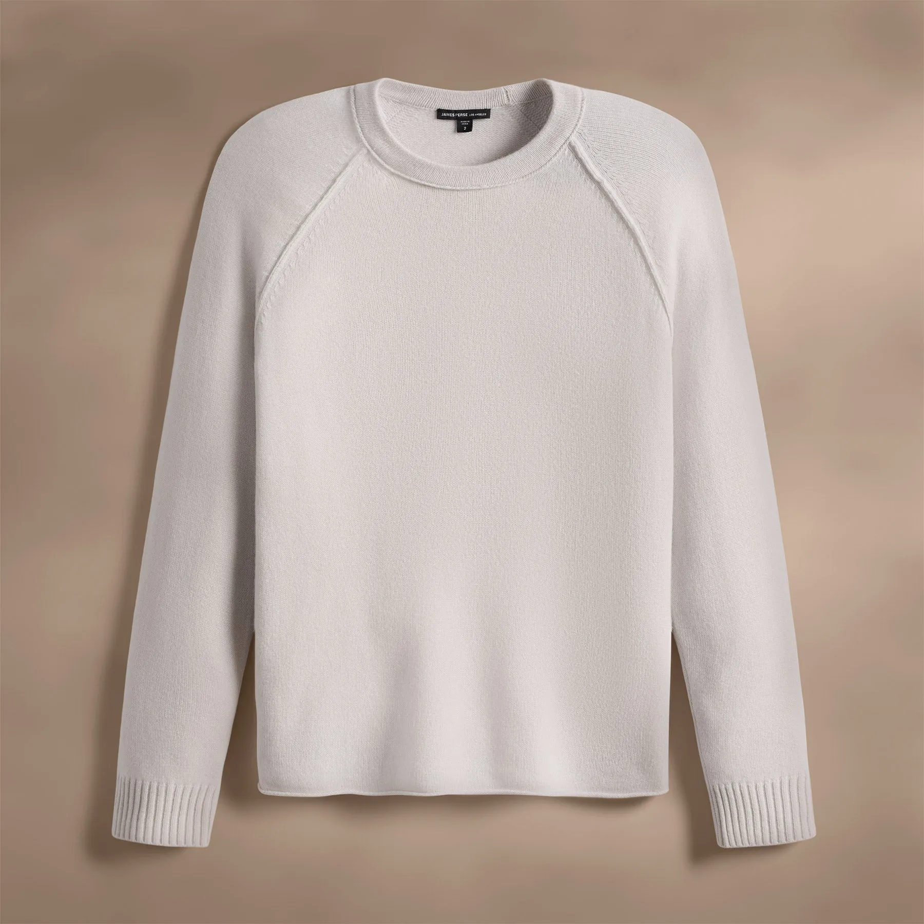 Recycled Cashmere Raglan Crew - Pearl sold by James Perse