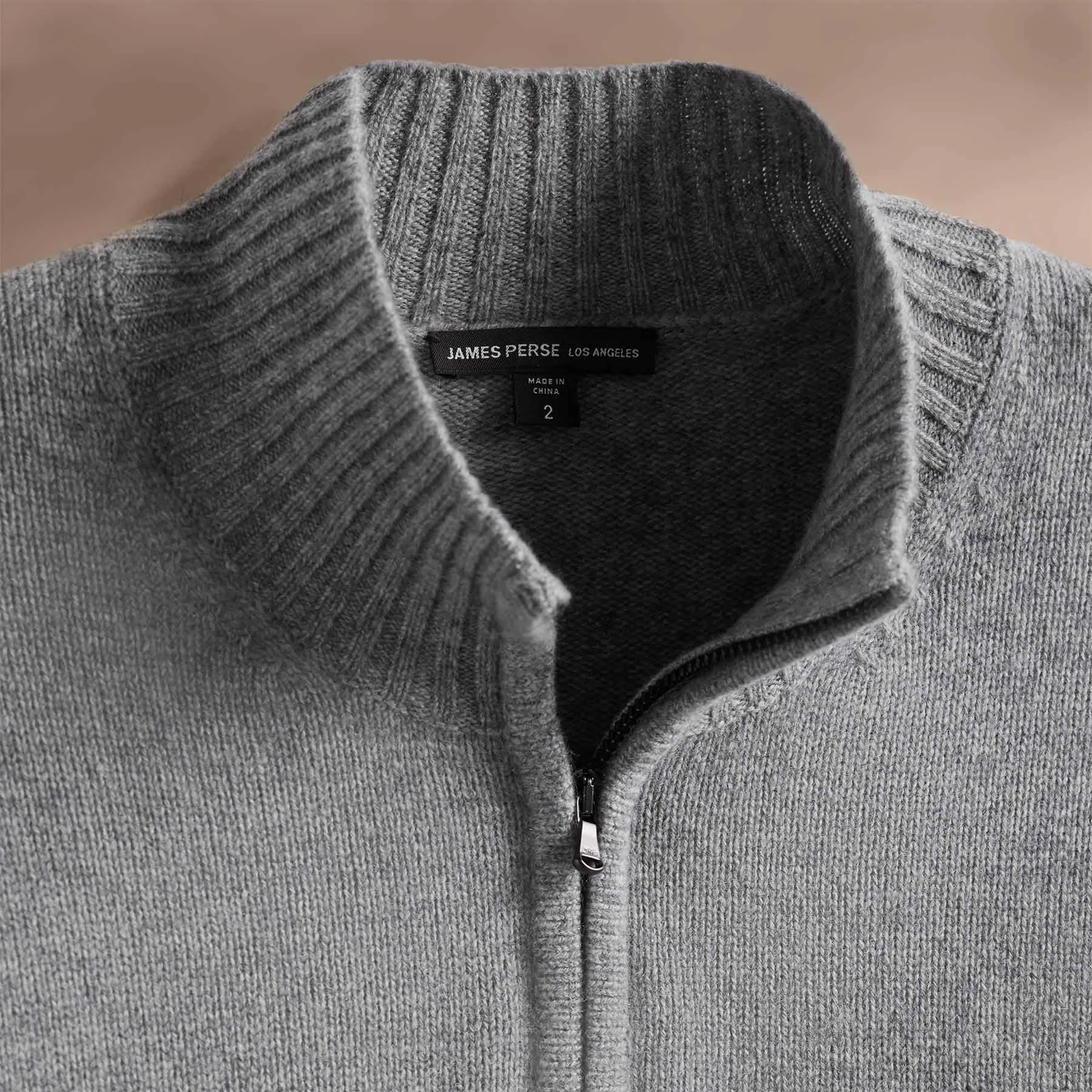 Recycled Cashmere Half Zip - Heather Grey sold by James Perse product image thumbnail 3