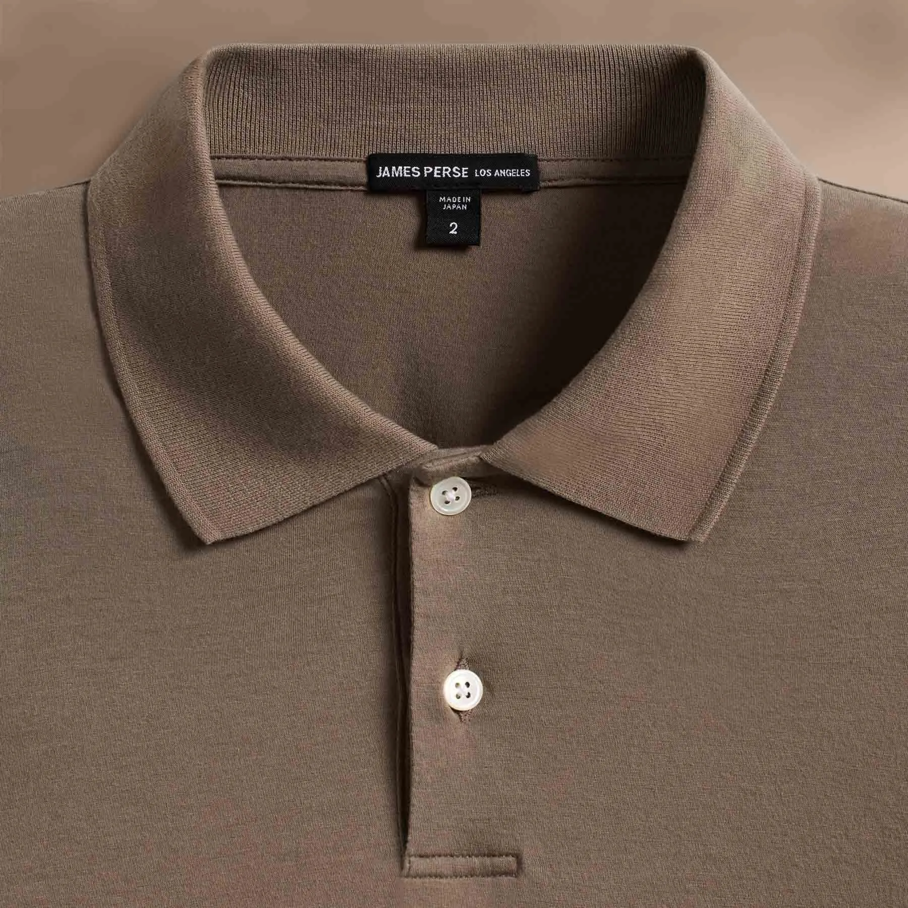 Luxe Lotus Jersey Long Sleeve Polo - Peet sold by James Perse product image thumbnail 3