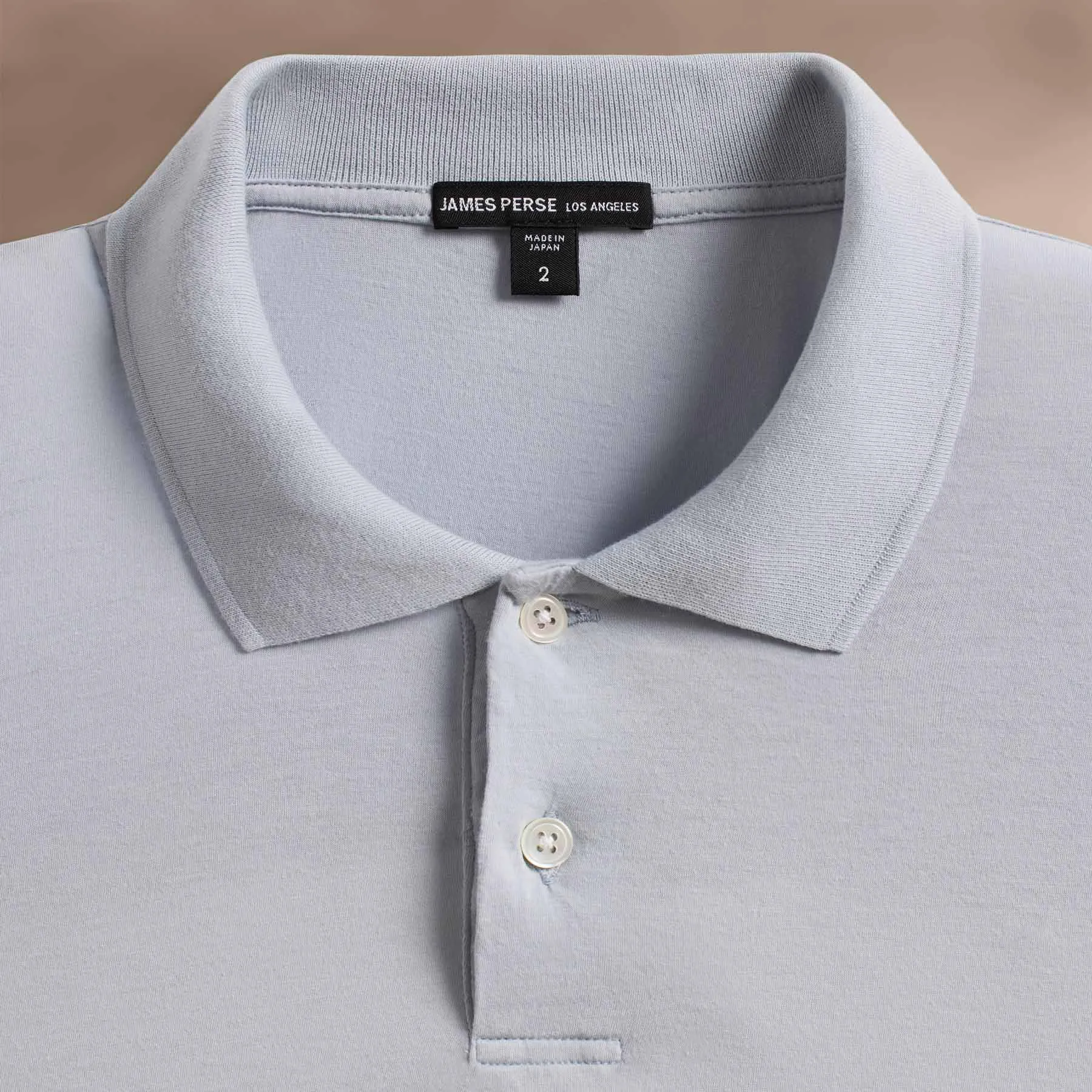 Luxe Lotus Jersey Long Sleeve Polo - Grey Glacier sold by James Perse product image thumbnail 3