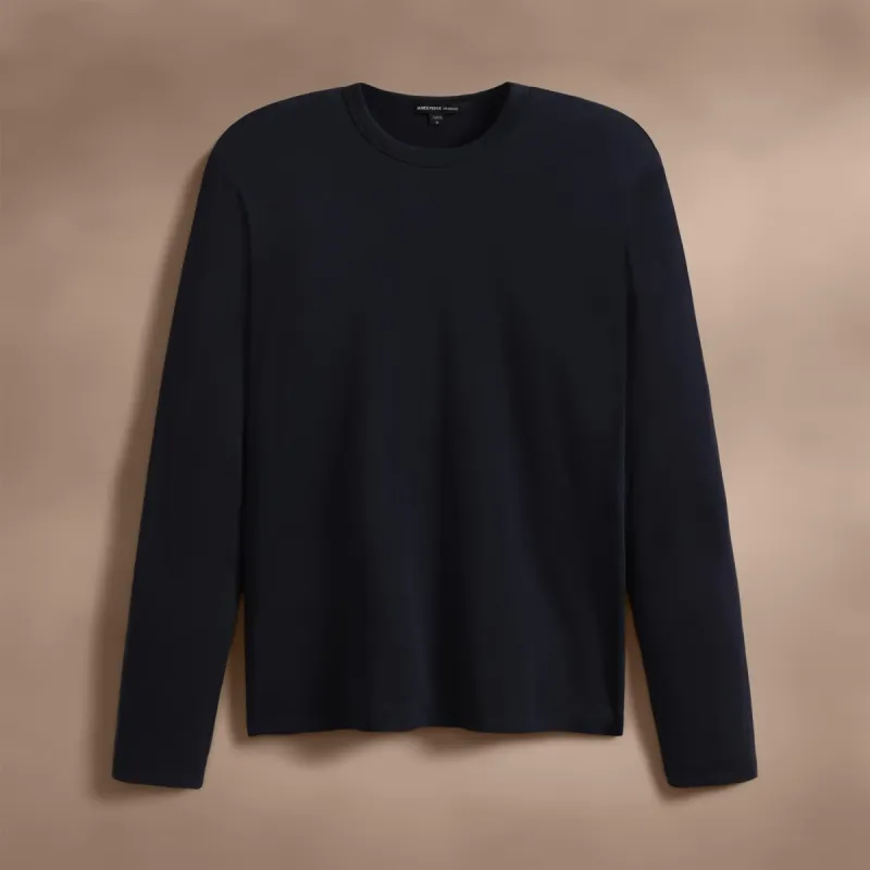 Brushed Lotus Long Sleeve Crew - Deep sold by James Perse