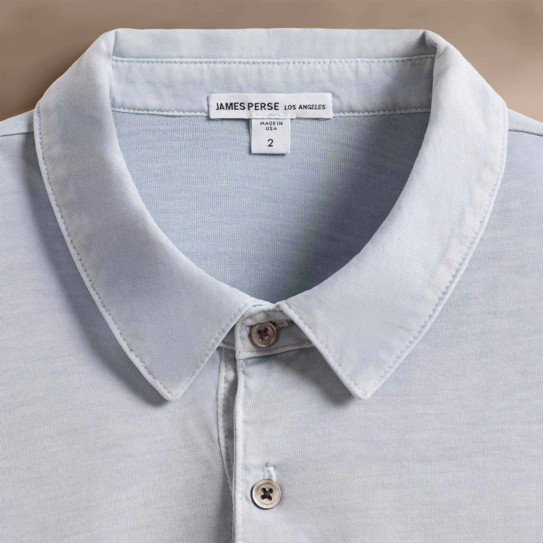 Sueded Jersey Polo - Grey Glacier Pigment sold by James Perse product image thumbnail 3
