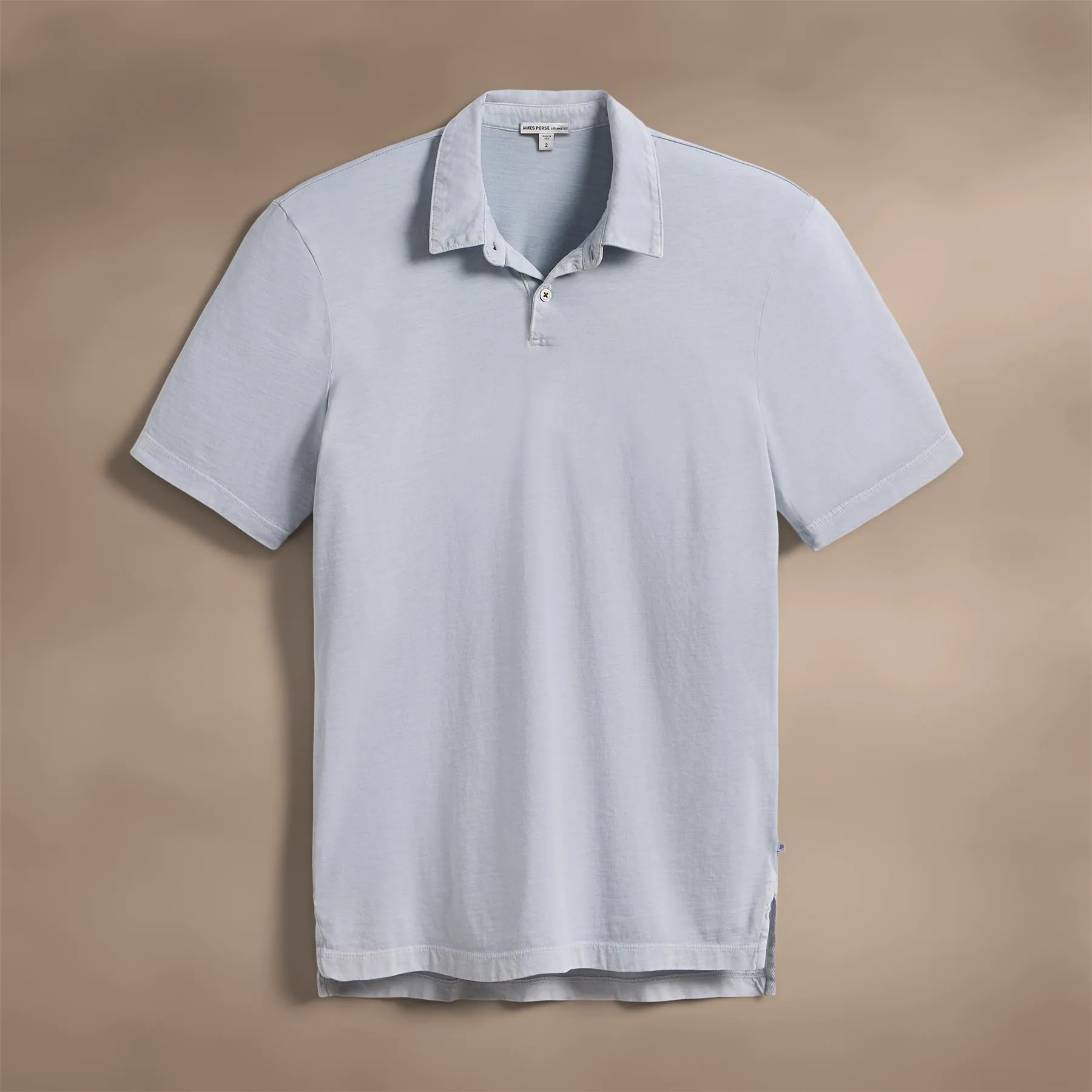 Sueded Jersey Polo - Grey Glacier Pigment sold by James Perse