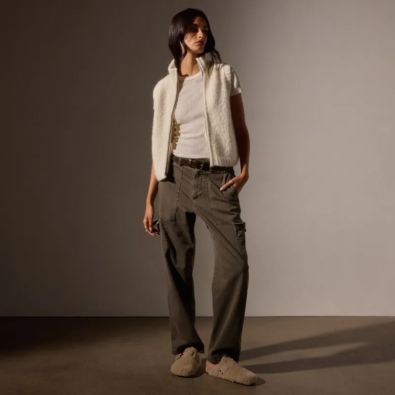 Herringbone Utilty Pant - Army Green Pigment sold by James Perse