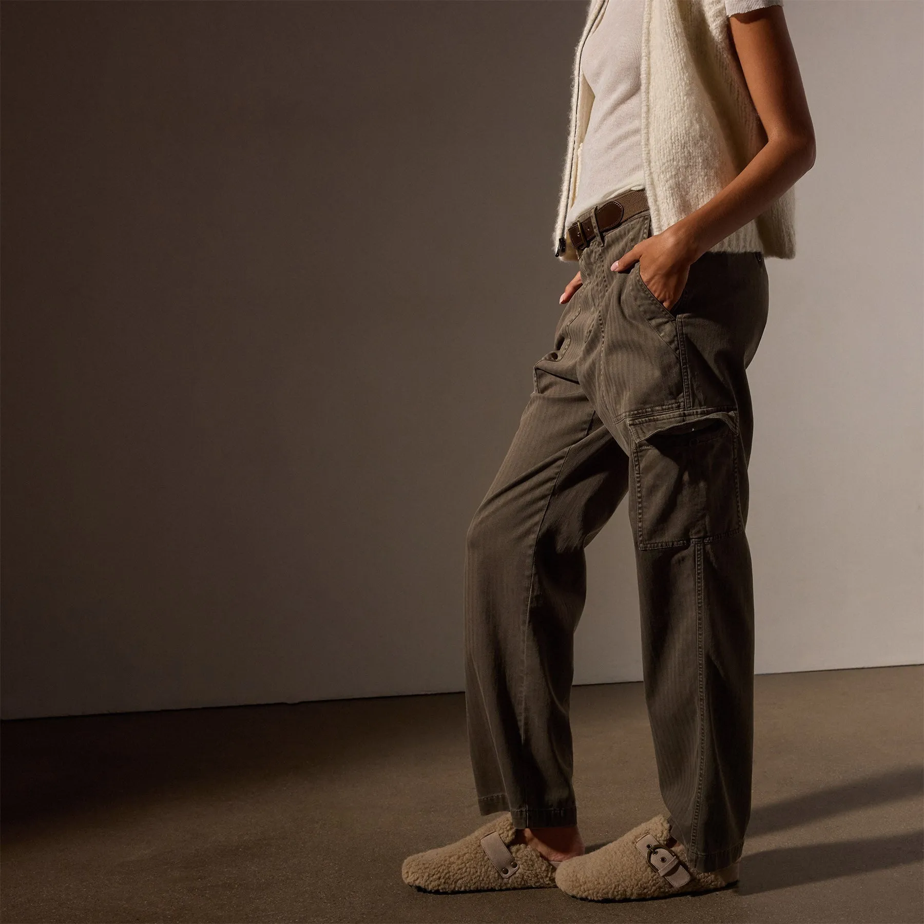 Herringbone Utilty Pant - Army Green Pigment sold by James Perse product image thumbnail 2