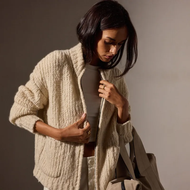 Cloud Knit Cardigan - Biscotti sold by James Perse