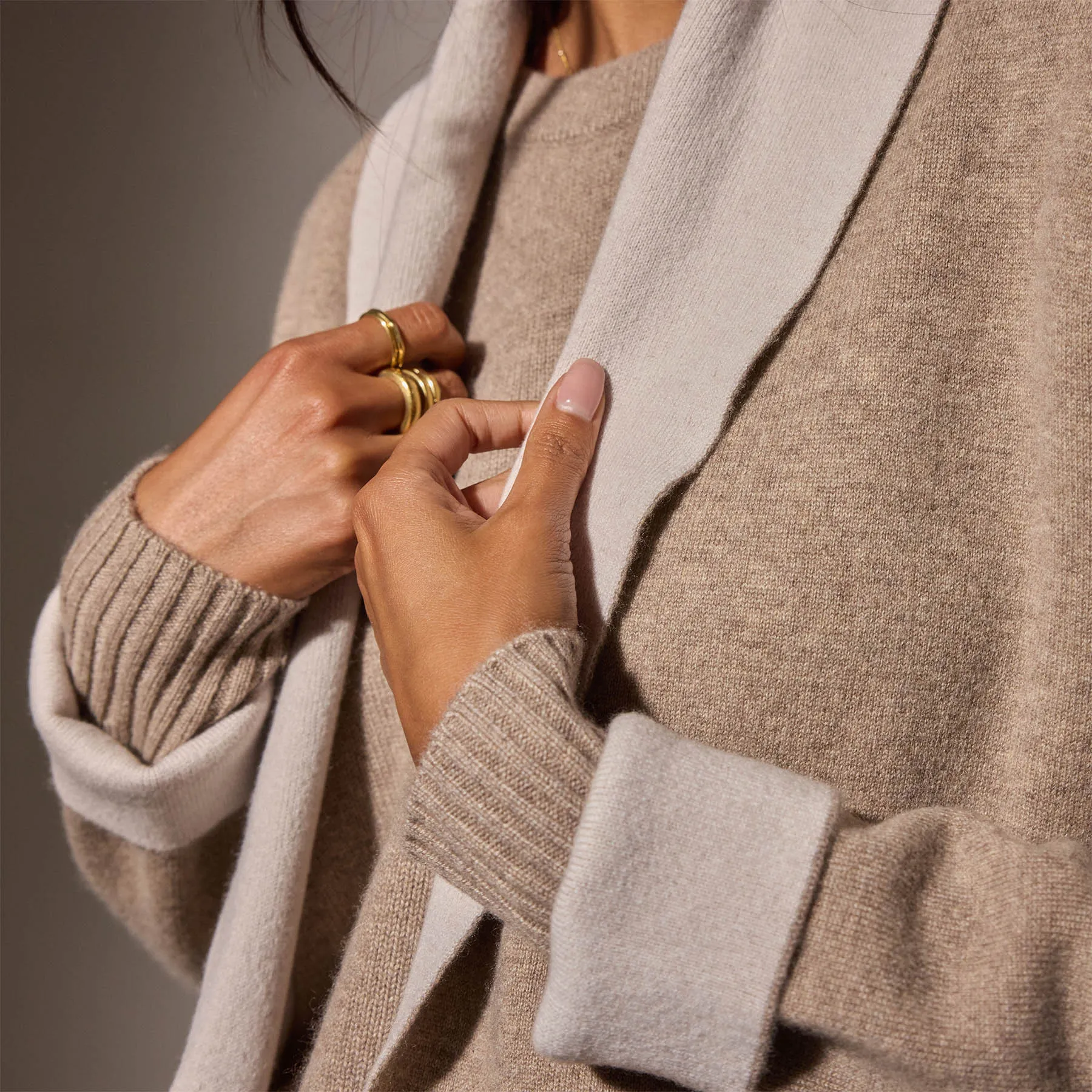 Cashmere Shawl Collar Coat - Coyote/Pearl sold by James Perse product image thumbnail 4