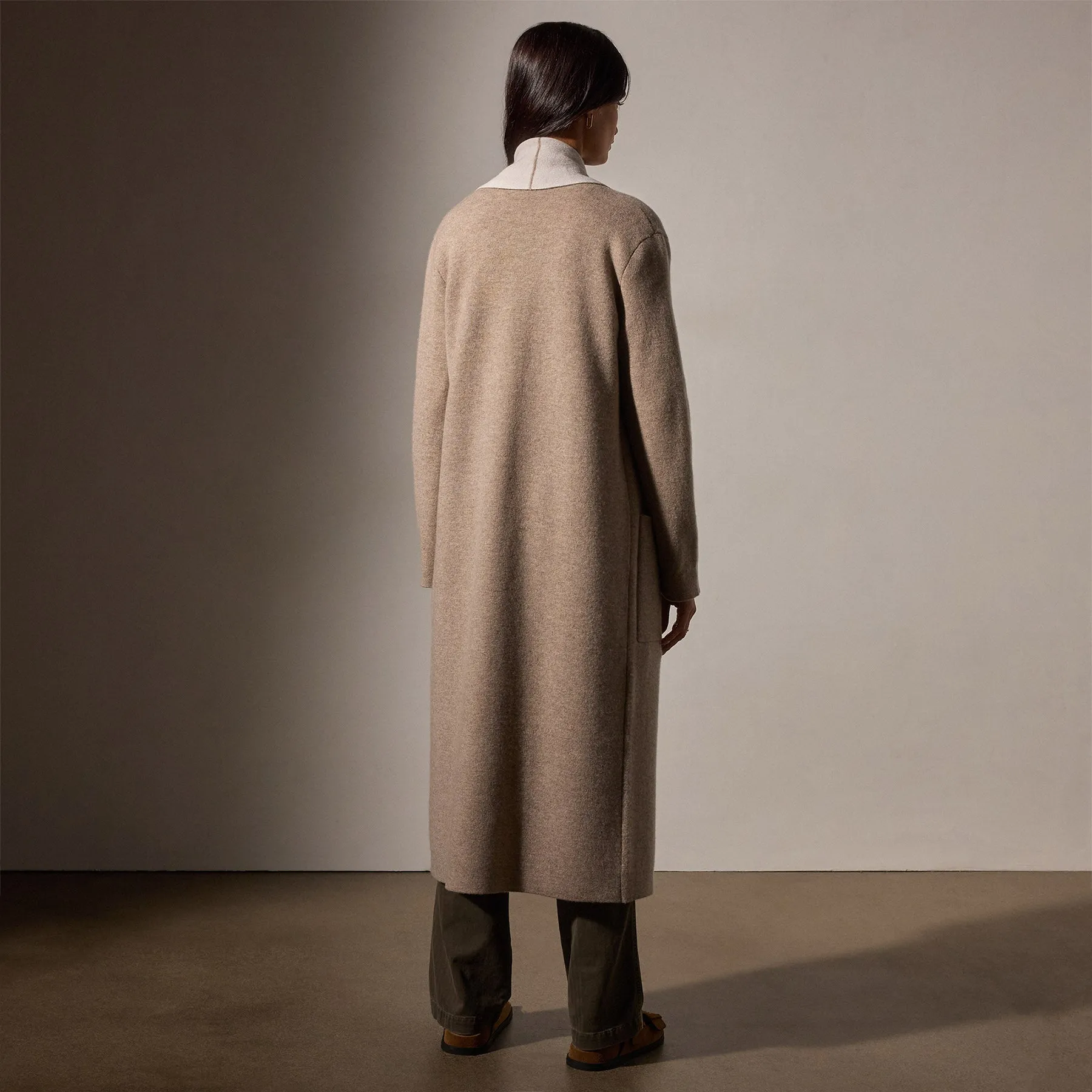 Cashmere Shawl Collar Coat - Coyote/Pearl sold by James Perse product image thumbnail 3