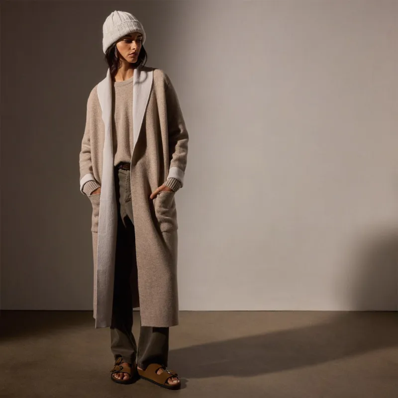 Cashmere Shawl Collar Coat - Coyote/Pearl sold by James Perse