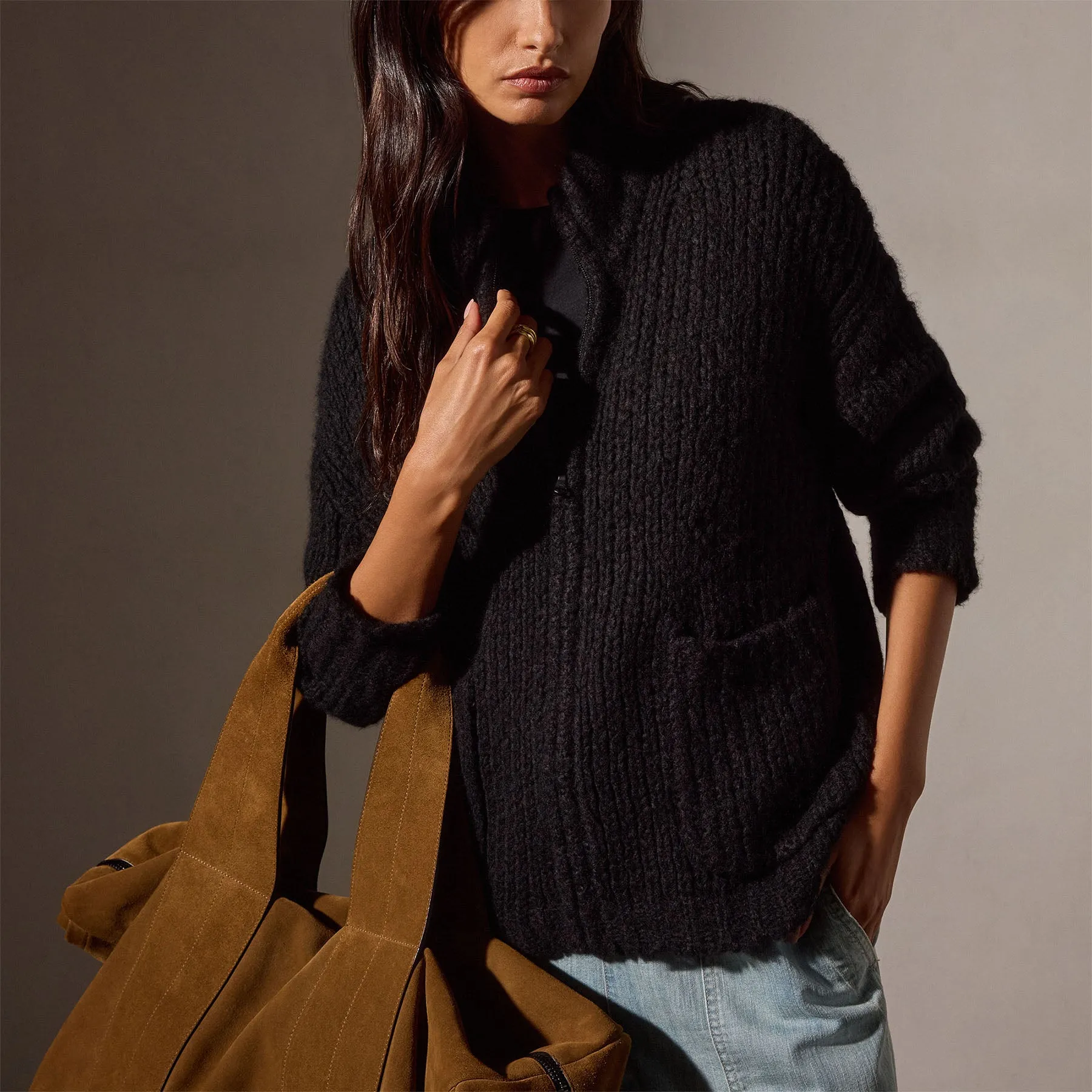 Cloud Knit Cardigan - Black sold by James Perse product image thumbnail 2