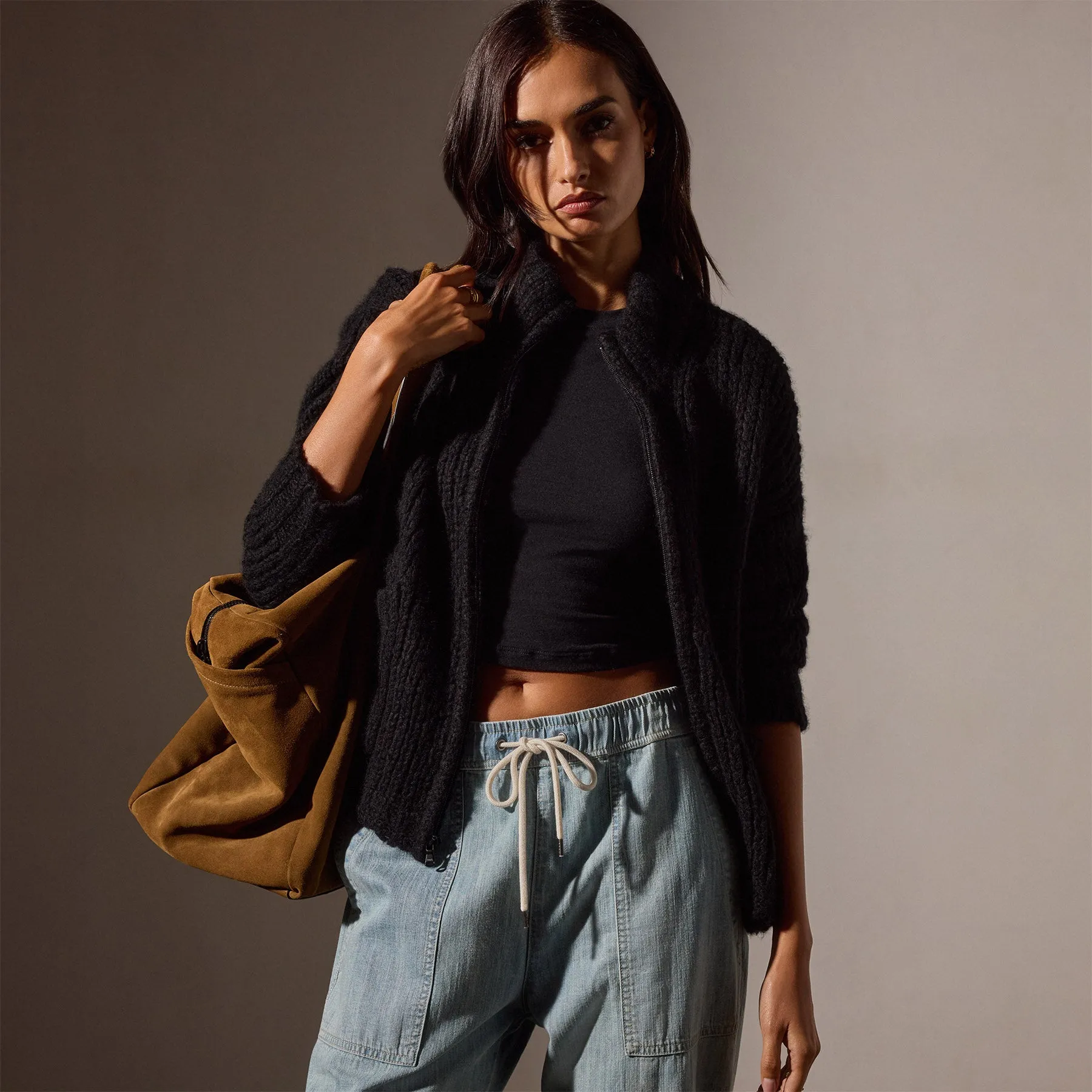 Cloud Knit Cardigan - Black sold by James Perse