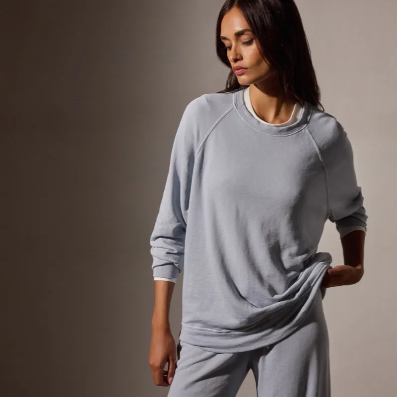Vintage French Terry Relaxed Sweatshirt - Grey Glacier Pigment sold by James Perse