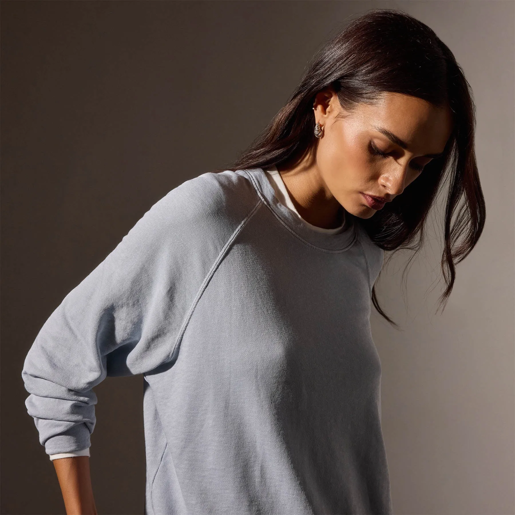 Vintage French Terry Relaxed Sweatshirt - Grey Glacier Pigment sold by James Perse product image thumbnail 2