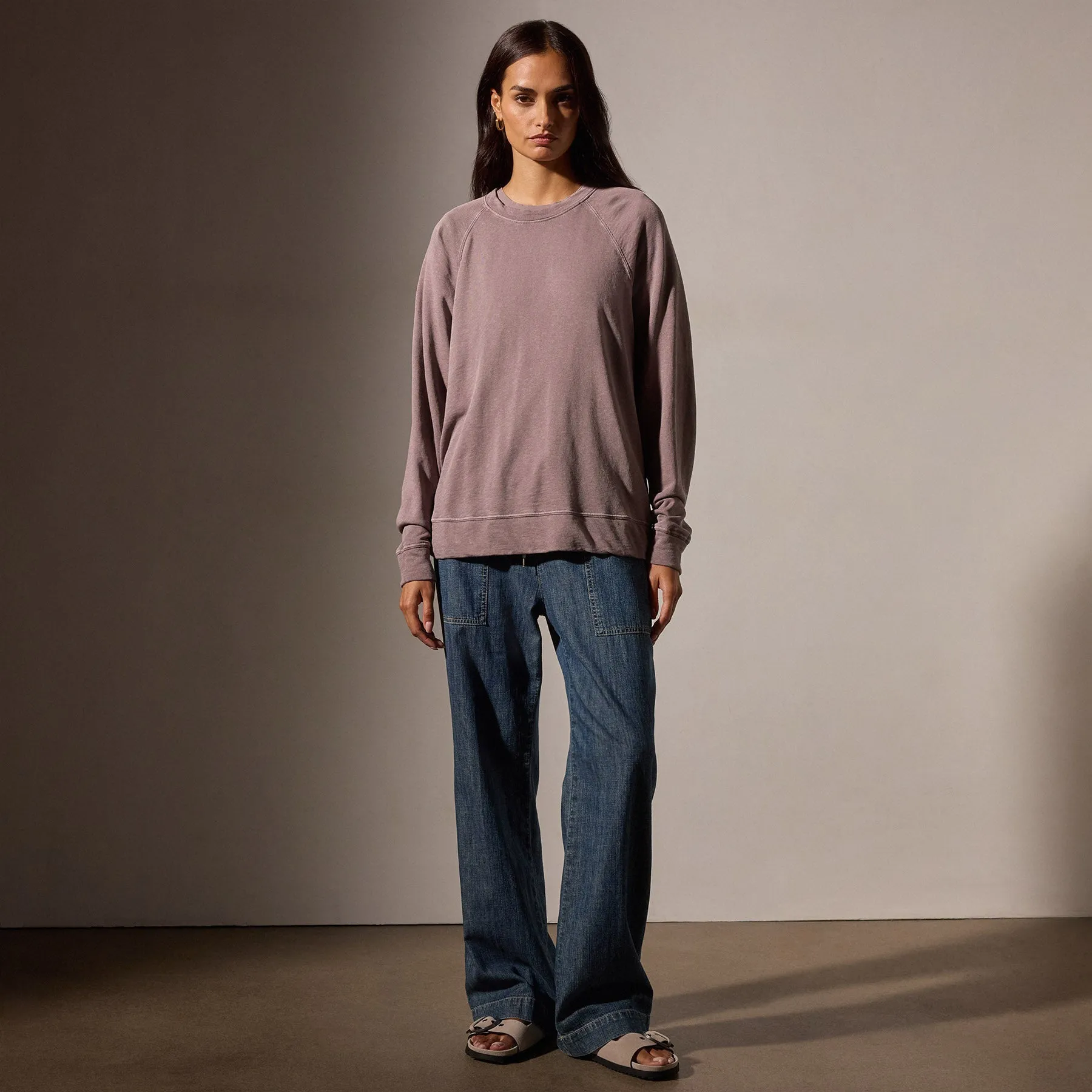 Vintage French Terry Relaxed Sweatshirt - Red Ash Pigment sold by James Perse product image thumbnail 3