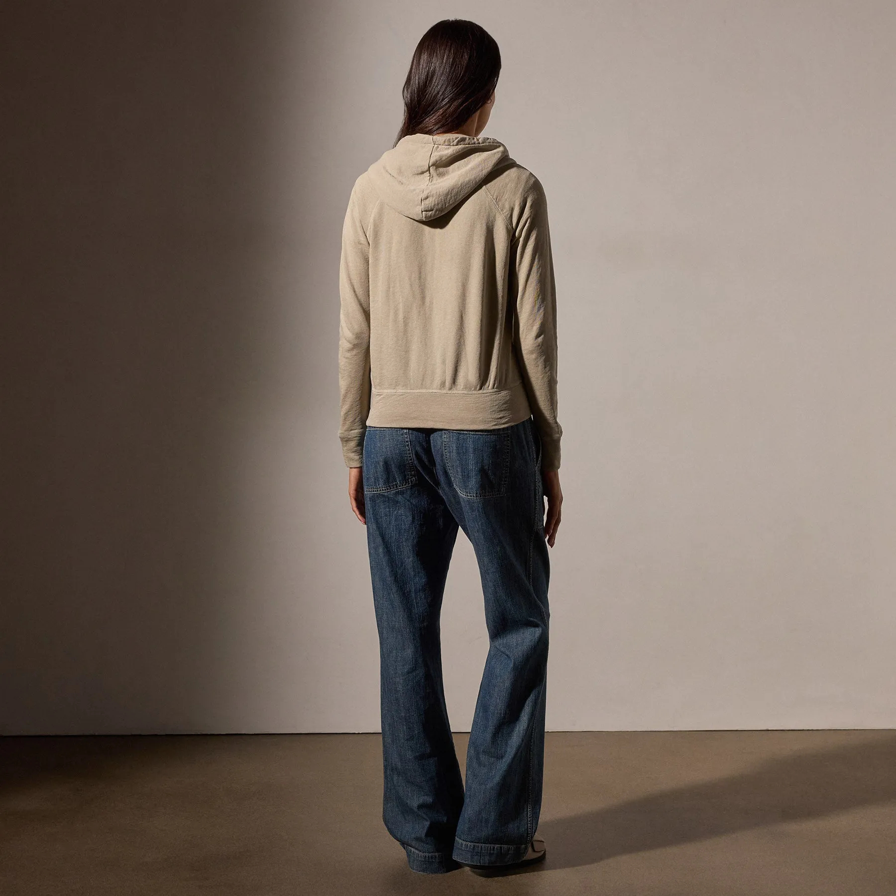 Vintage French Terry Zip Up Hoodie - Light Tan Pigment sold by James Perse product image thumbnail 4