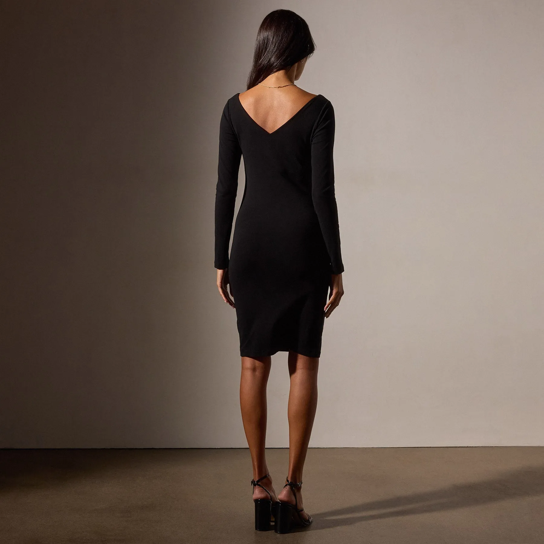 Stretch Lotus Ribbed Dress - Black sold by James Perse product image thumbnail 4