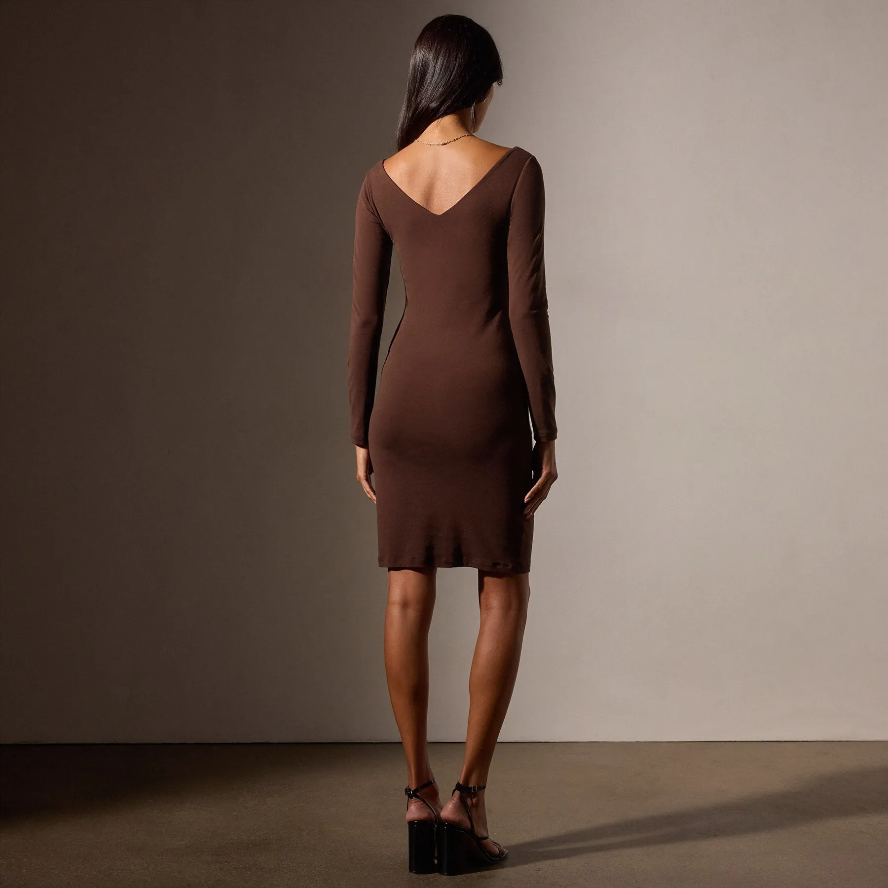 Stretch Lotus Ribbed Dress - Americano sold by James Perse product image thumbnail 4