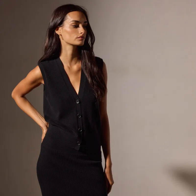 Cashmere Vest - Black sold by James Perse