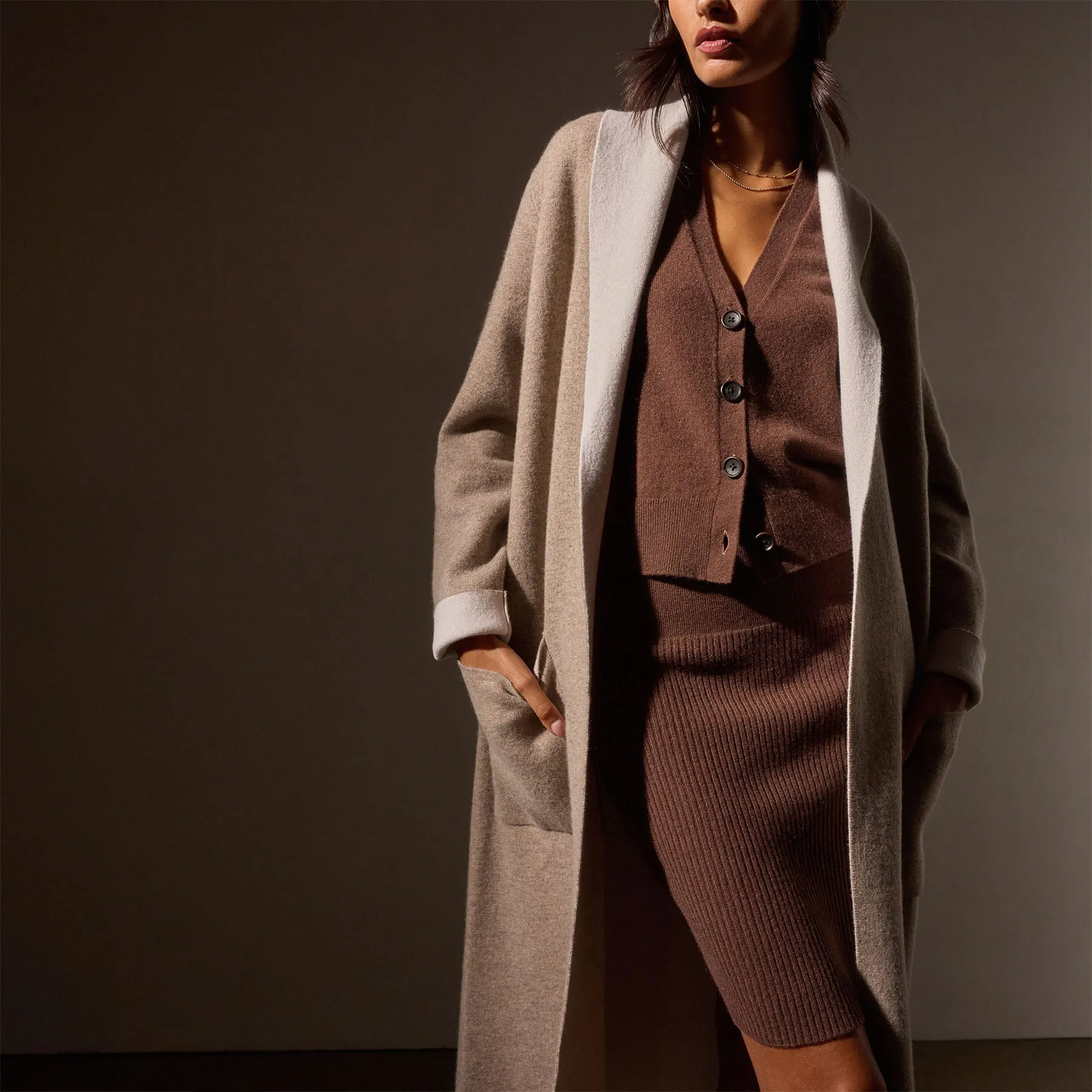 Cashmere Ribbed Skirt - Americano sold by James Perse product image thumbnail 2