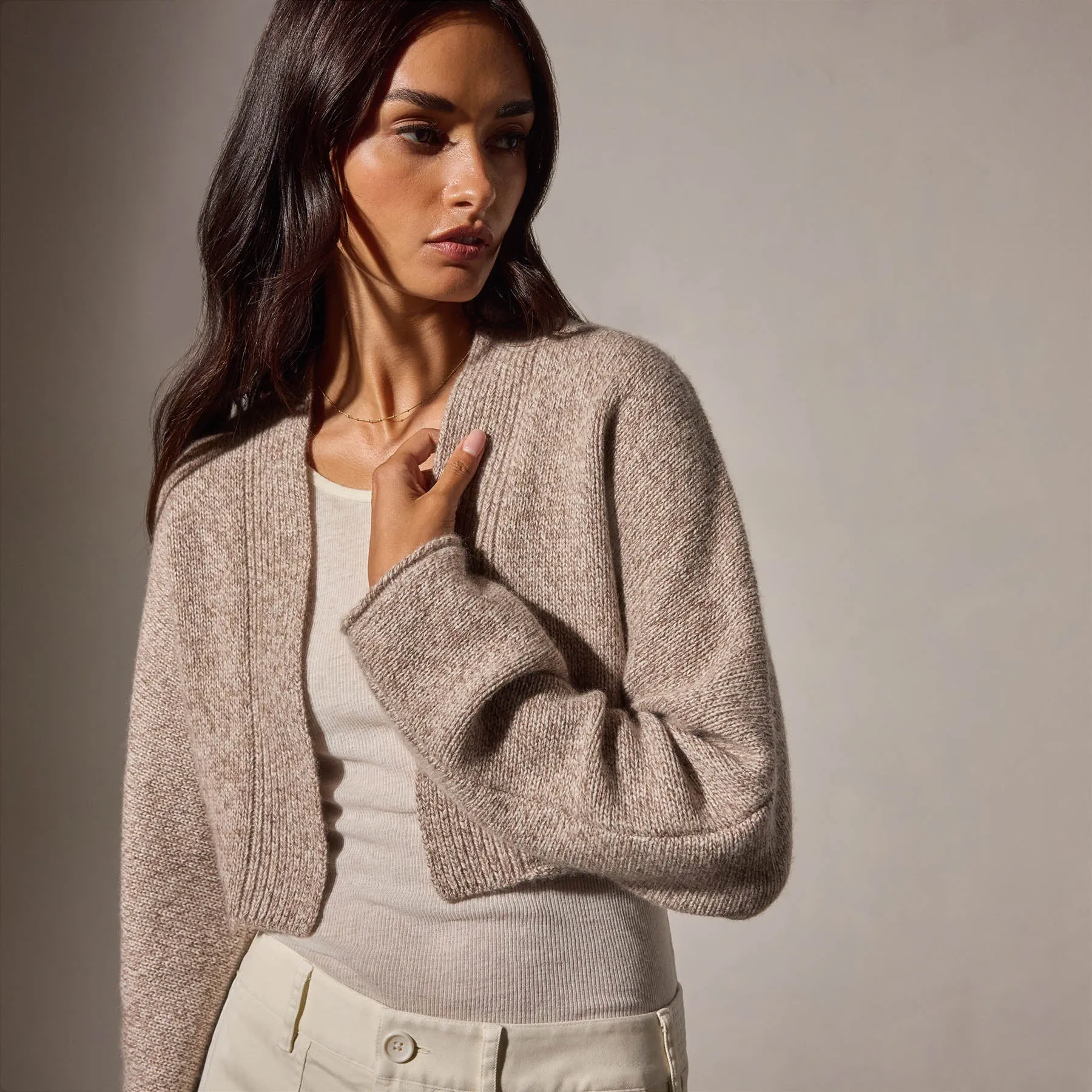 Cashmere Marled Bolero - Beige Marl sold by James Perse