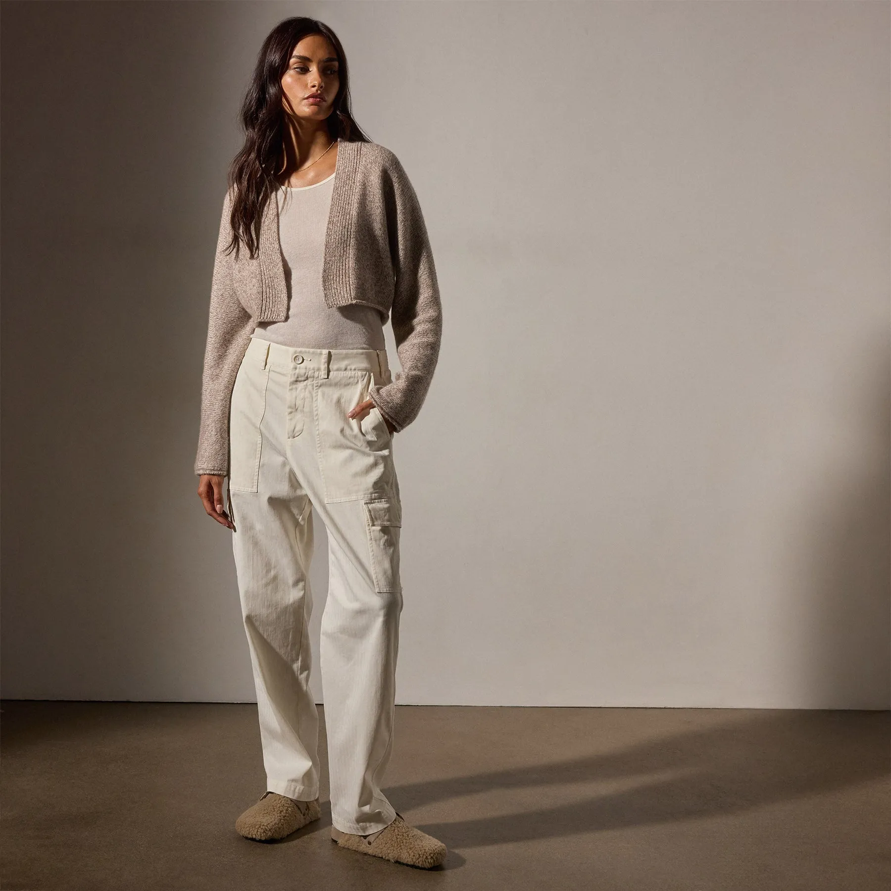 Cashmere Marled Bolero - Beige Marl sold by James Perse product image thumbnail 3