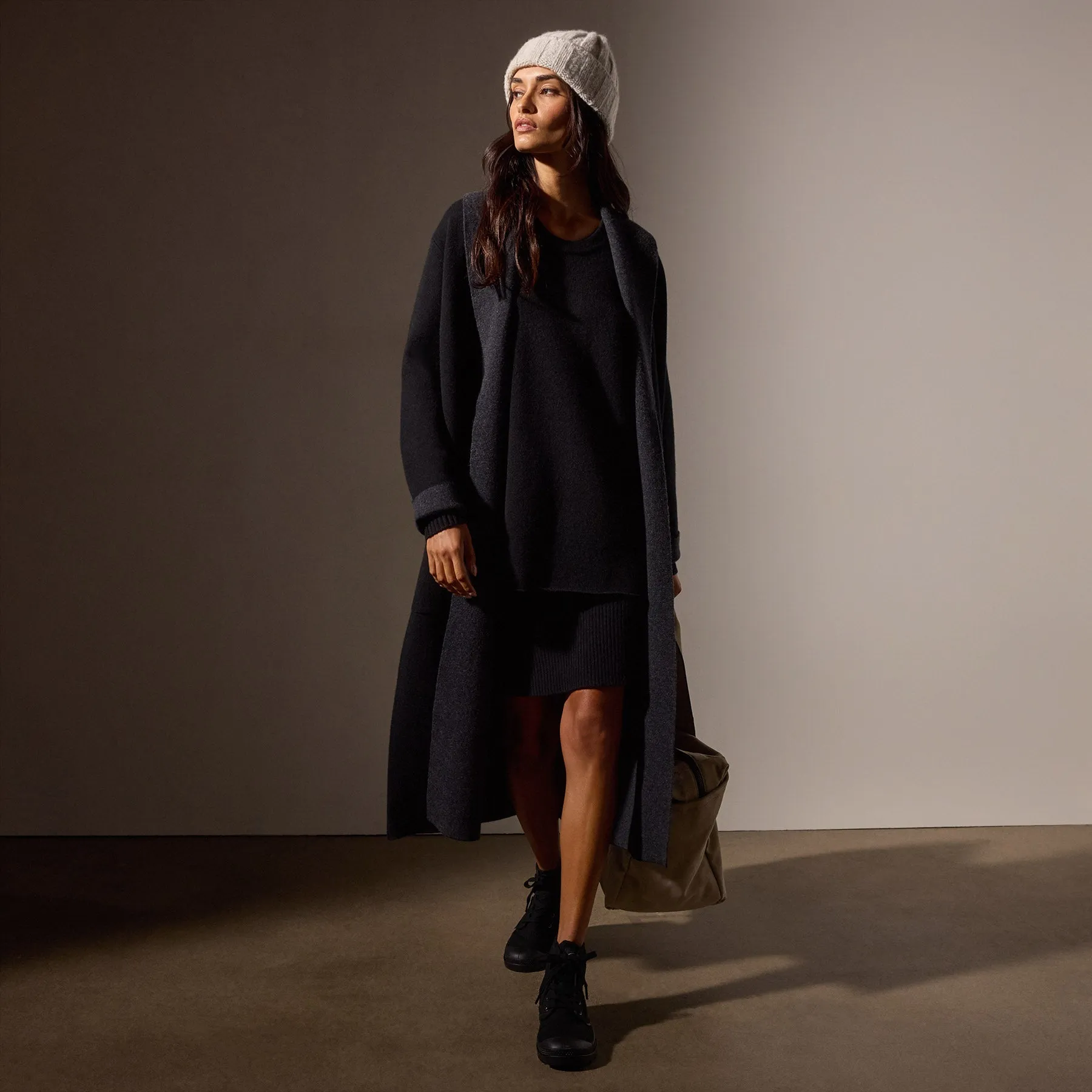 Cashmere Side Split Tunic - Black sold by James Perse product image thumbnail 3