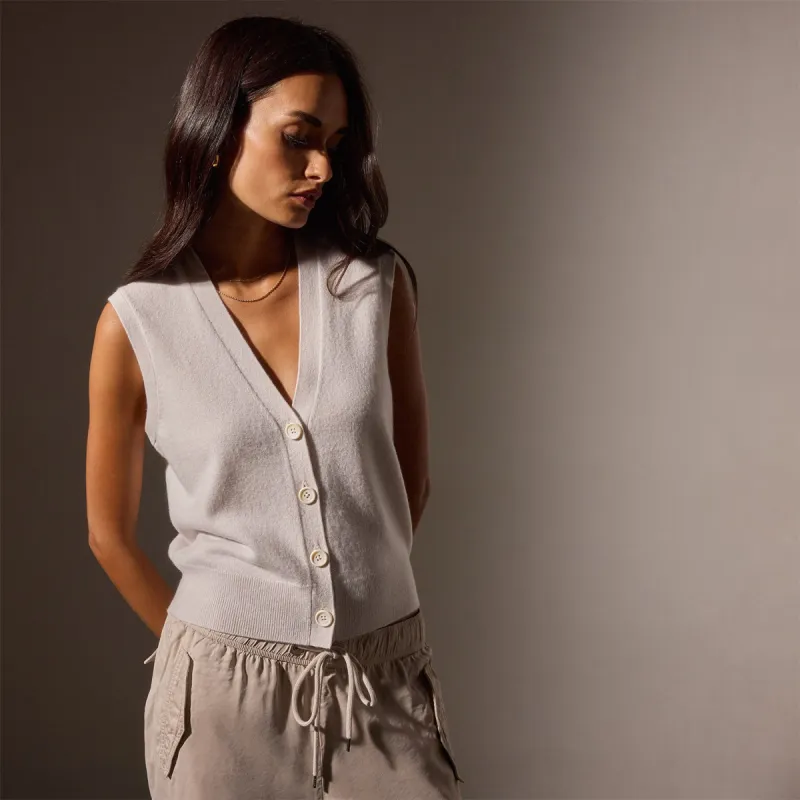 Cashmere Vest - Pearl sold by James Perse