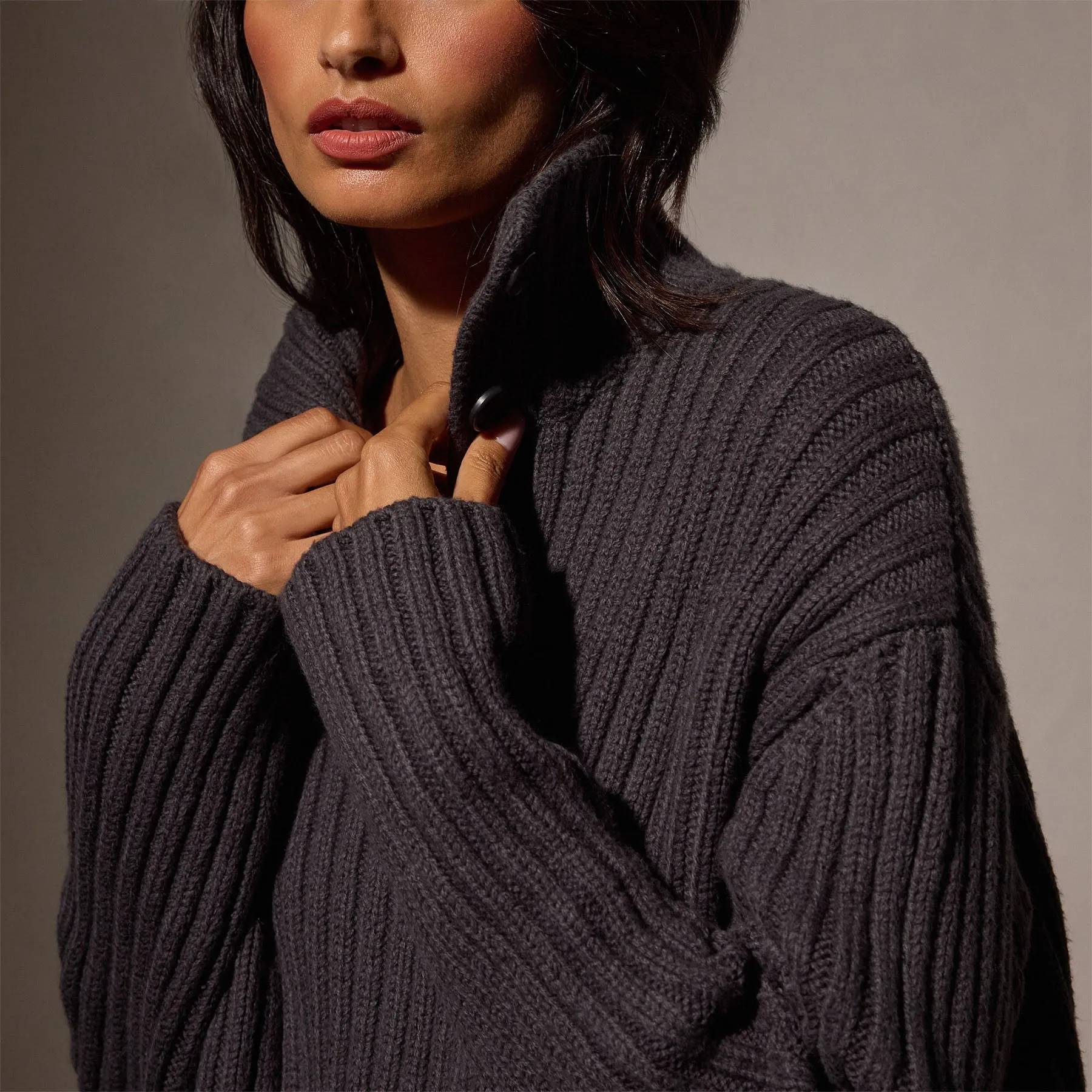 Cotton Knit Funnel Neck Sweater - Magma sold by James Perse product image thumbnail 2