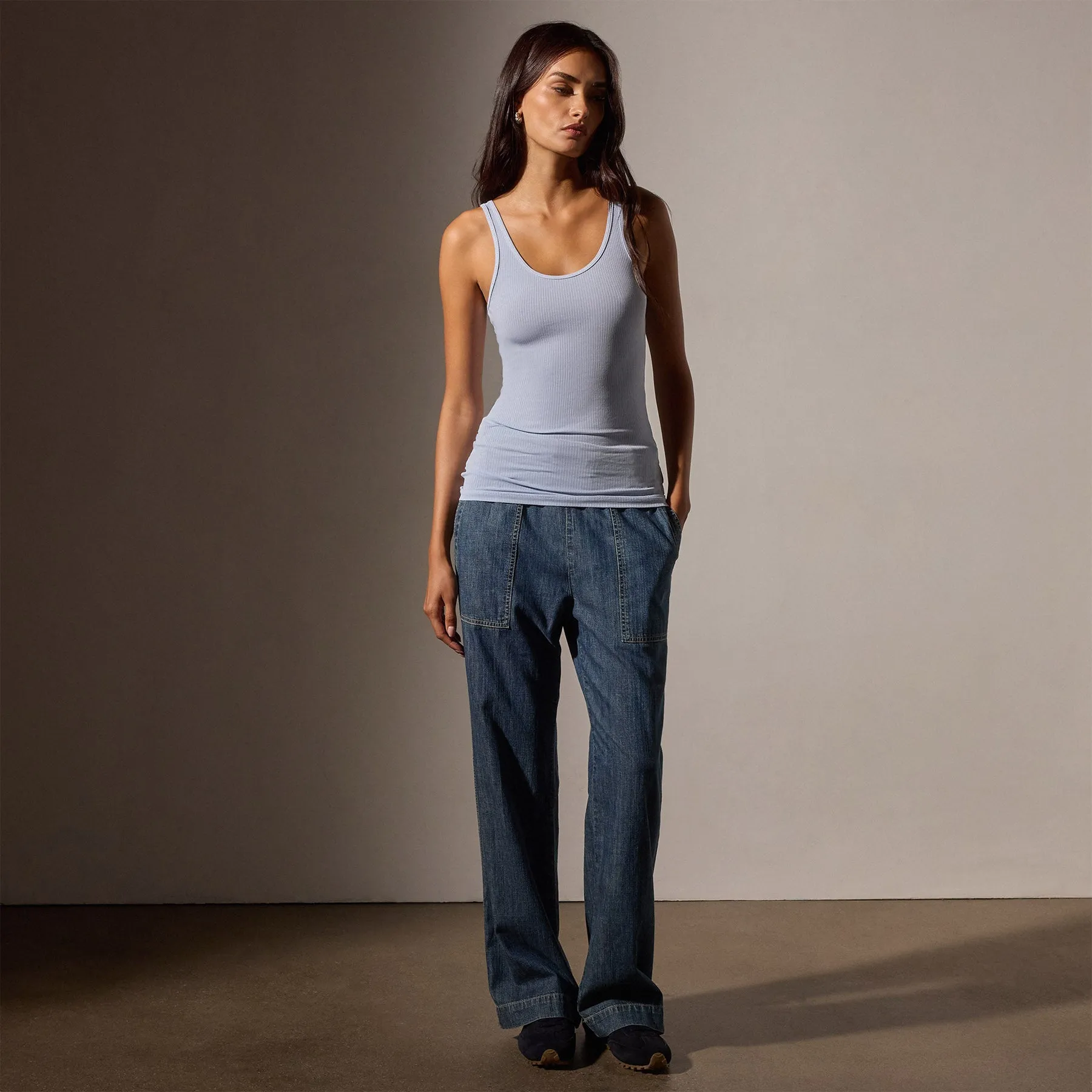 Ribbed Daily Tank - Open Sky Pigment sold by James Perse product image thumbnail 3