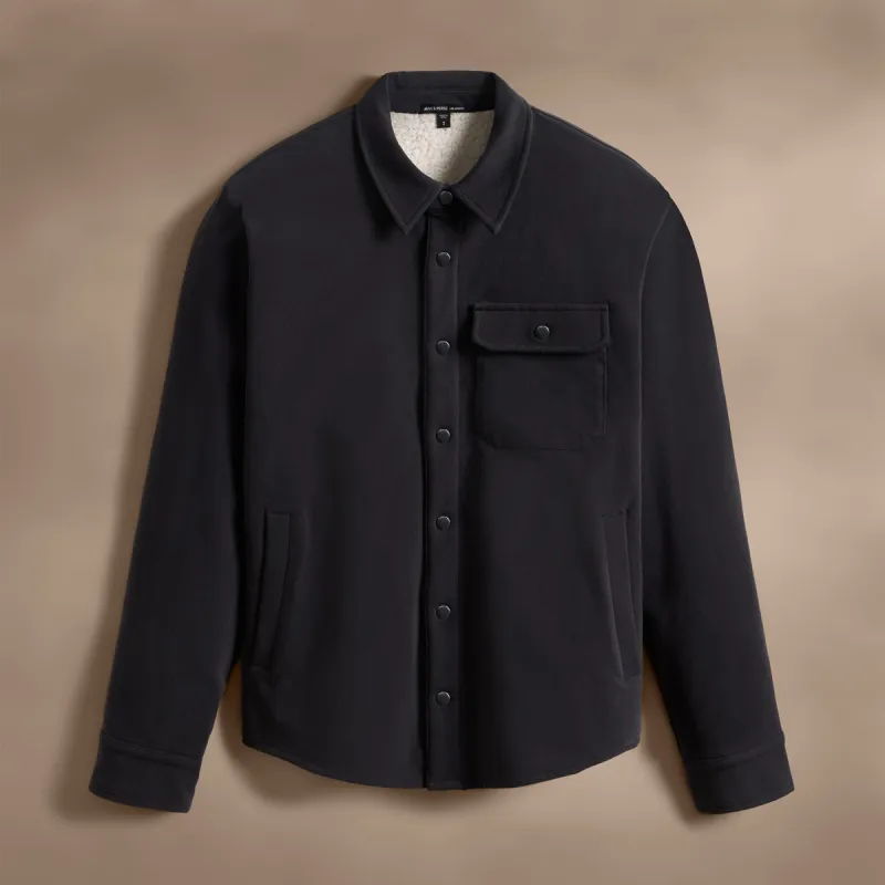 Sherpa Lined Woven Shirt Jacket - Magma sold by James Perse