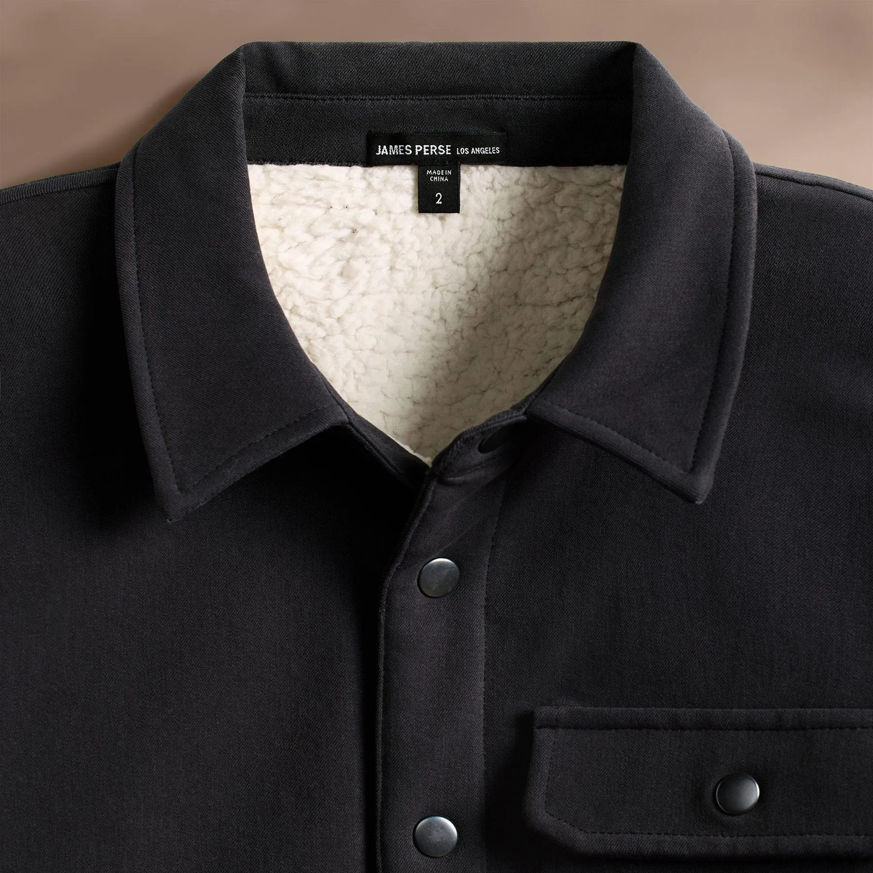 Sherpa Lined Woven Shirt Jacket - Magma sold by James Perse product image thumbnail 2