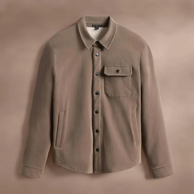 Sherpa Lined Woven Shirt Jacket - Peet sold by James Perse