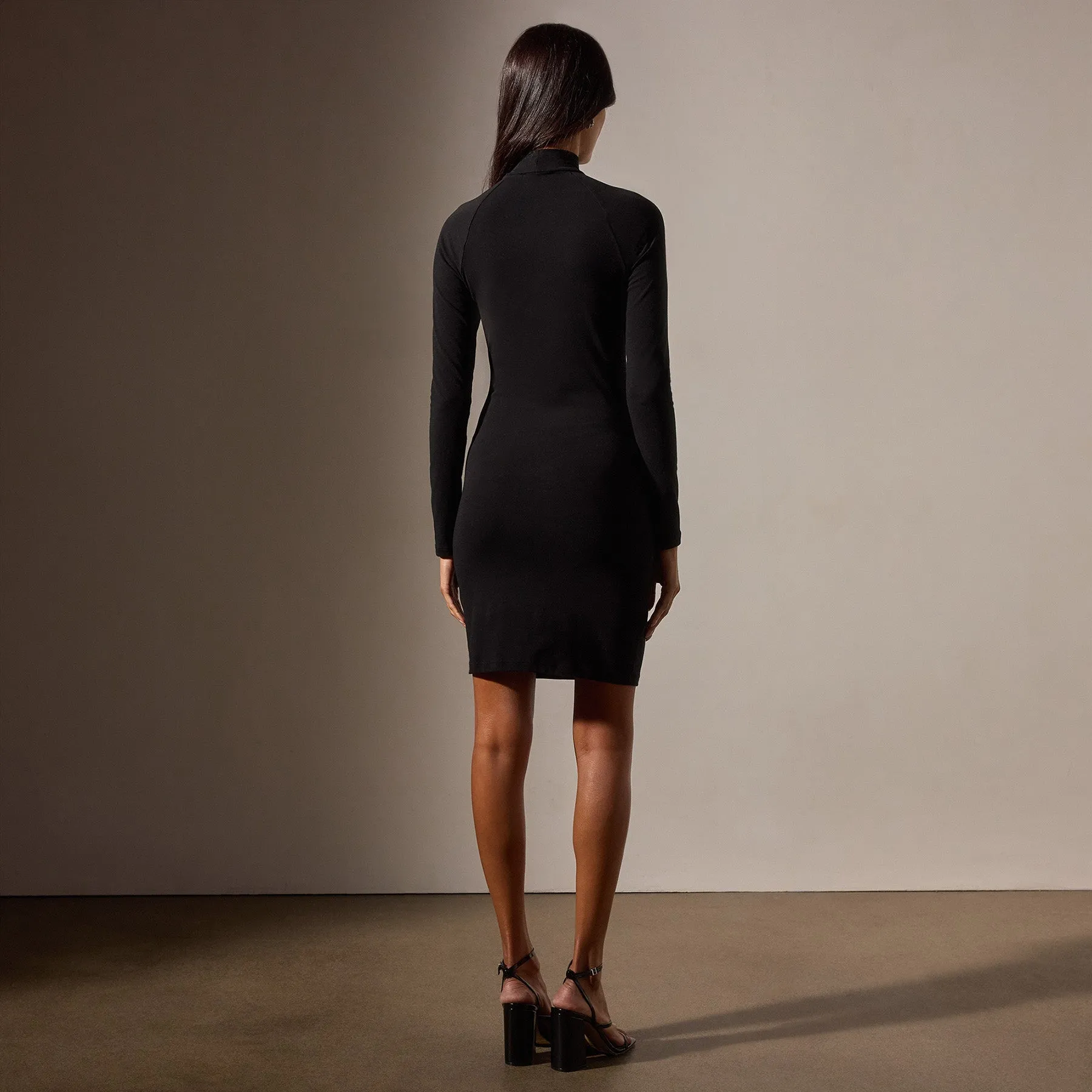 Stretch Lotus Mock Neck Dress - Black sold by James Perse product image thumbnail 4