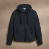 Vintage French Terry Zip Up Hoodie - Blue Noir Pigment sold by James Perse