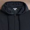Vintage French Terry Zip Up Hoodie - Blue Noir Pigment sold by James Perse