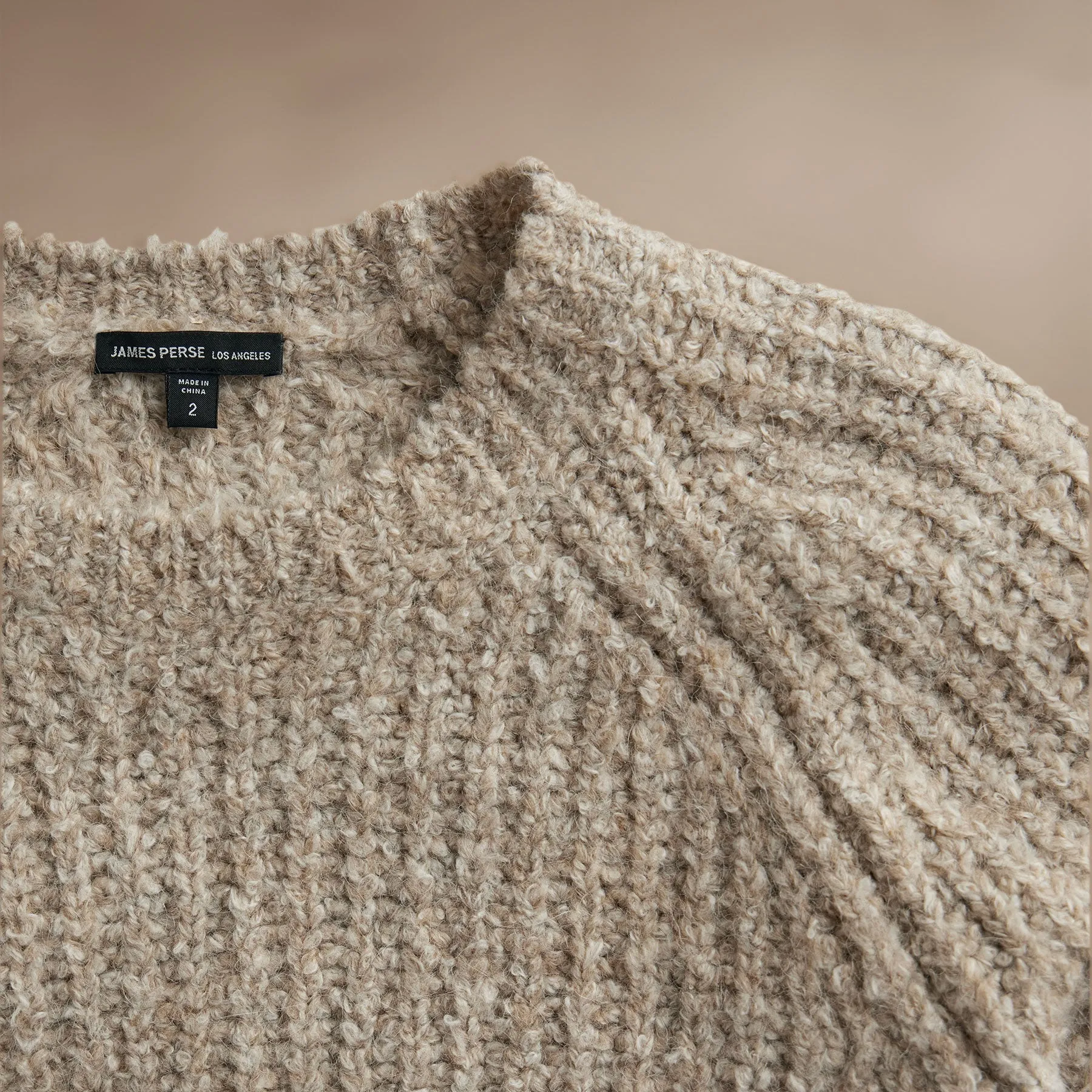 Cotton Wool Blend Chunky Raglan - Stone sold by James Perse product image thumbnail 4