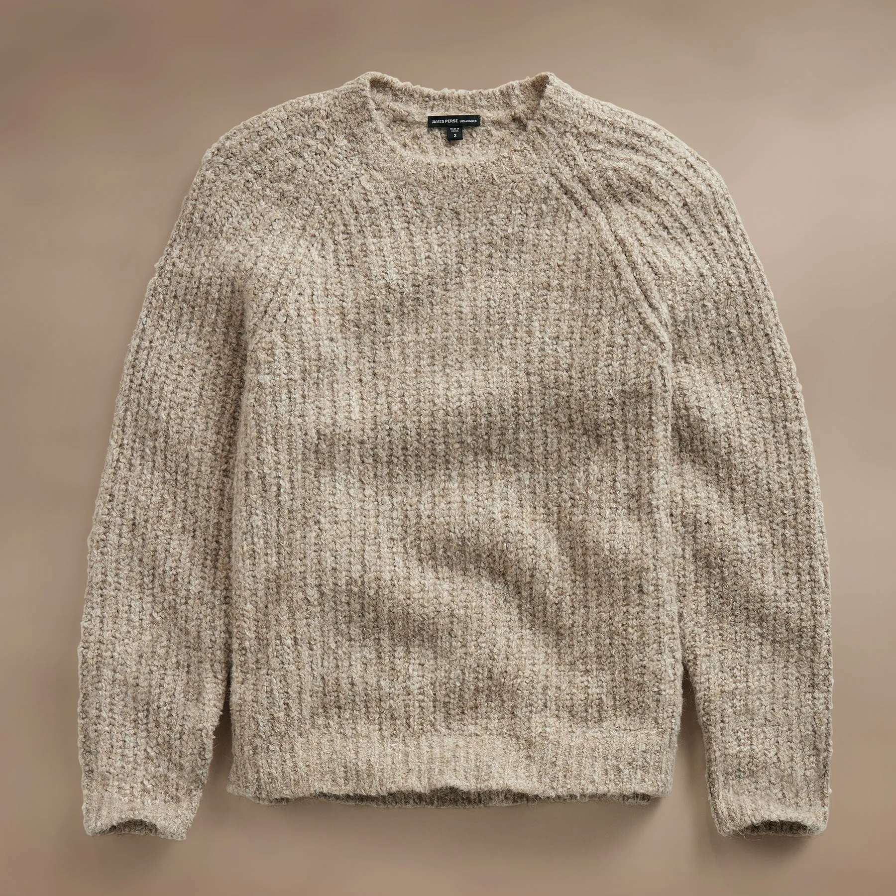 Cotton Wool Blend Chunky Raglan - Stone sold by James Perse
