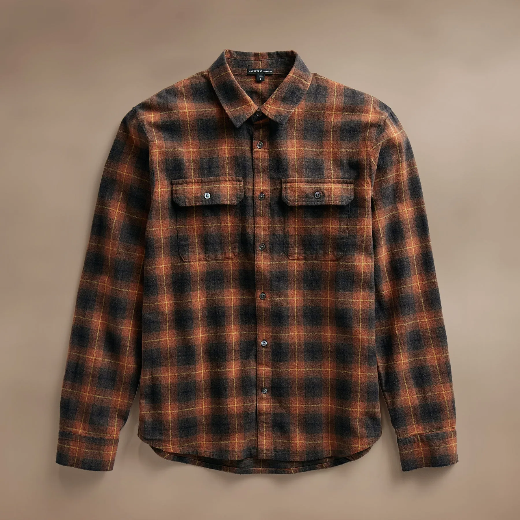 Plaid Flannel Shirt - Amber Plaid sold by James Perse
