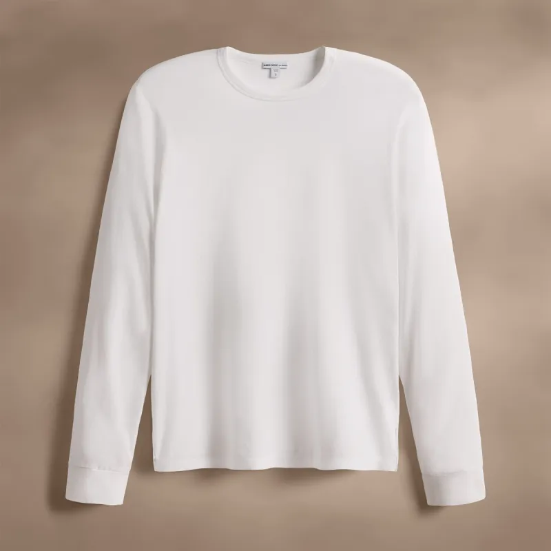 Heavy Luxe Jersey Long Sleeve - White sold by James Perse
