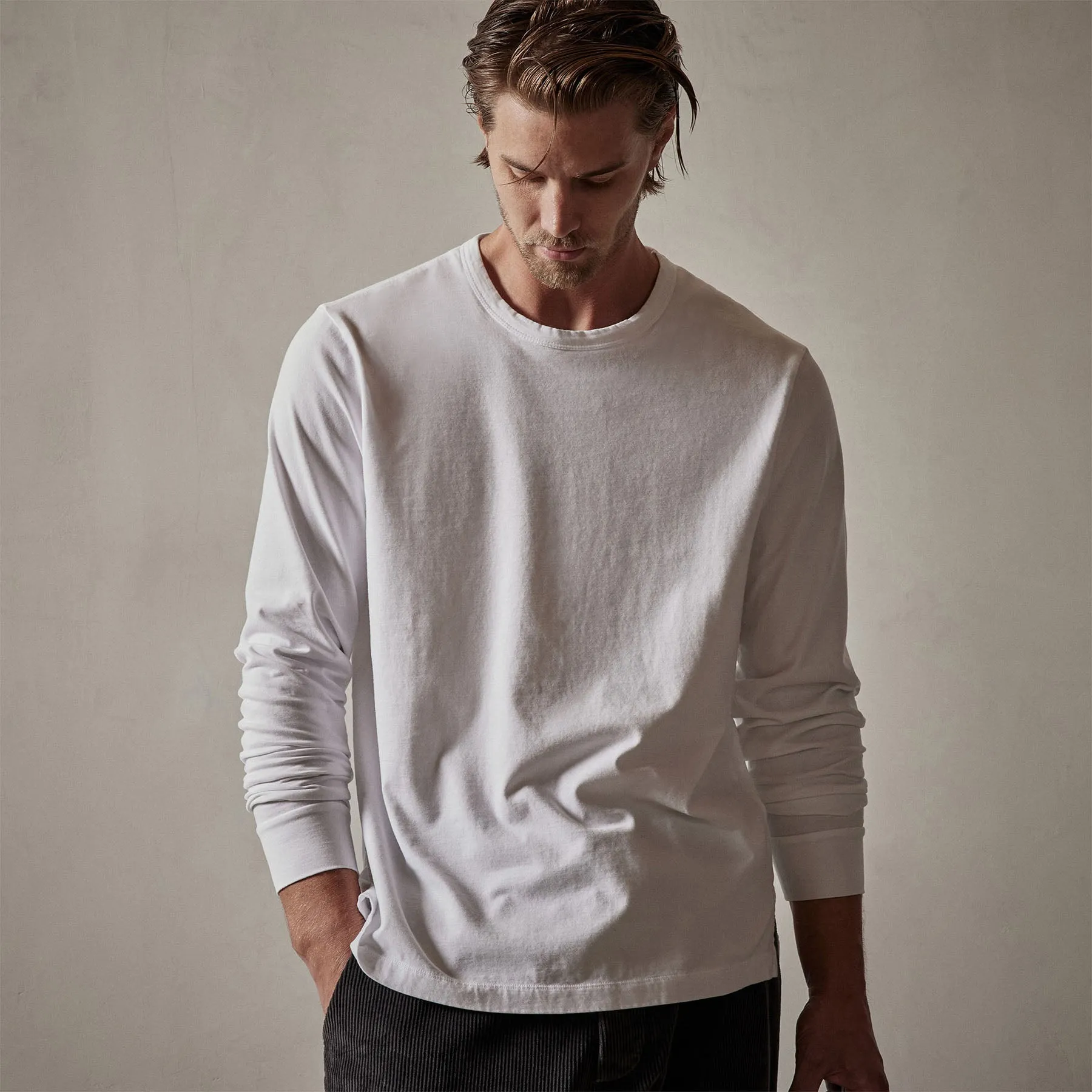 Heavy Luxe Jersey Long Sleeve - White sold by James Perse product image thumbnail 5