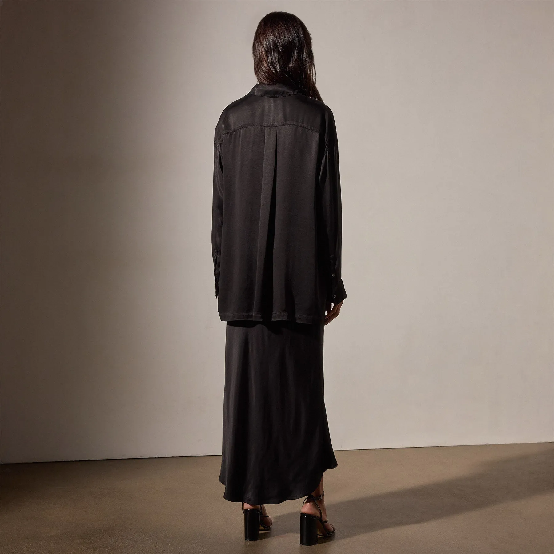 Satin Oversized Shirt - Black sold by James Perse product image thumbnail 4