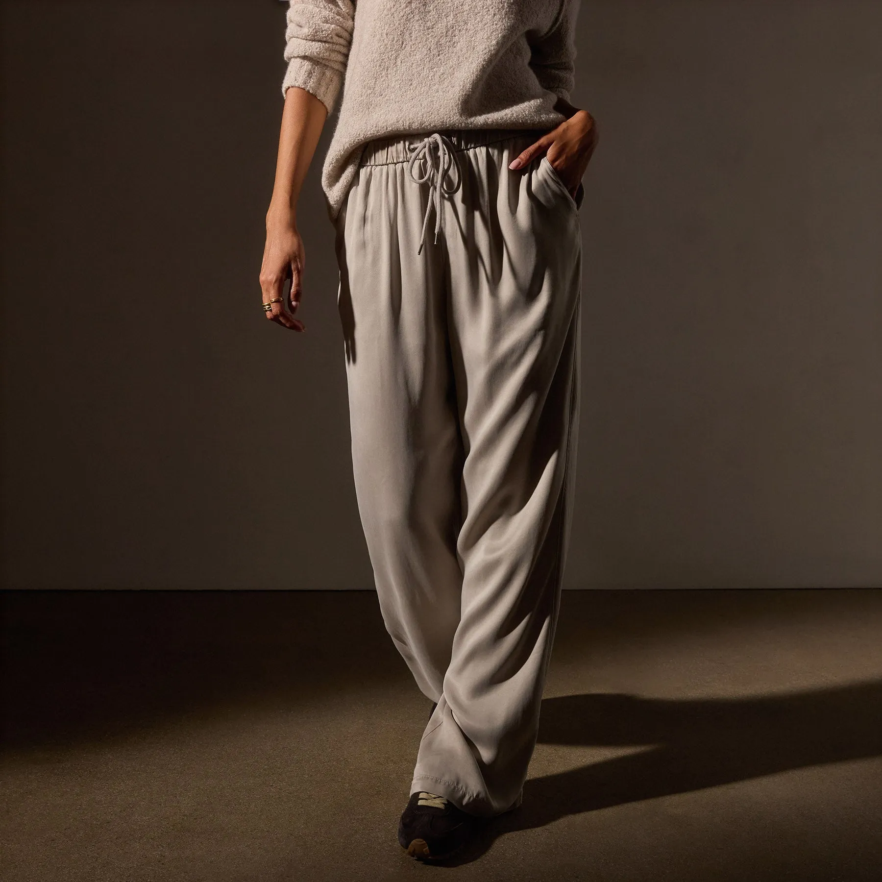 Satin Wide Leg Pant - Putty Pigment sold by James Perse product image thumbnail 2