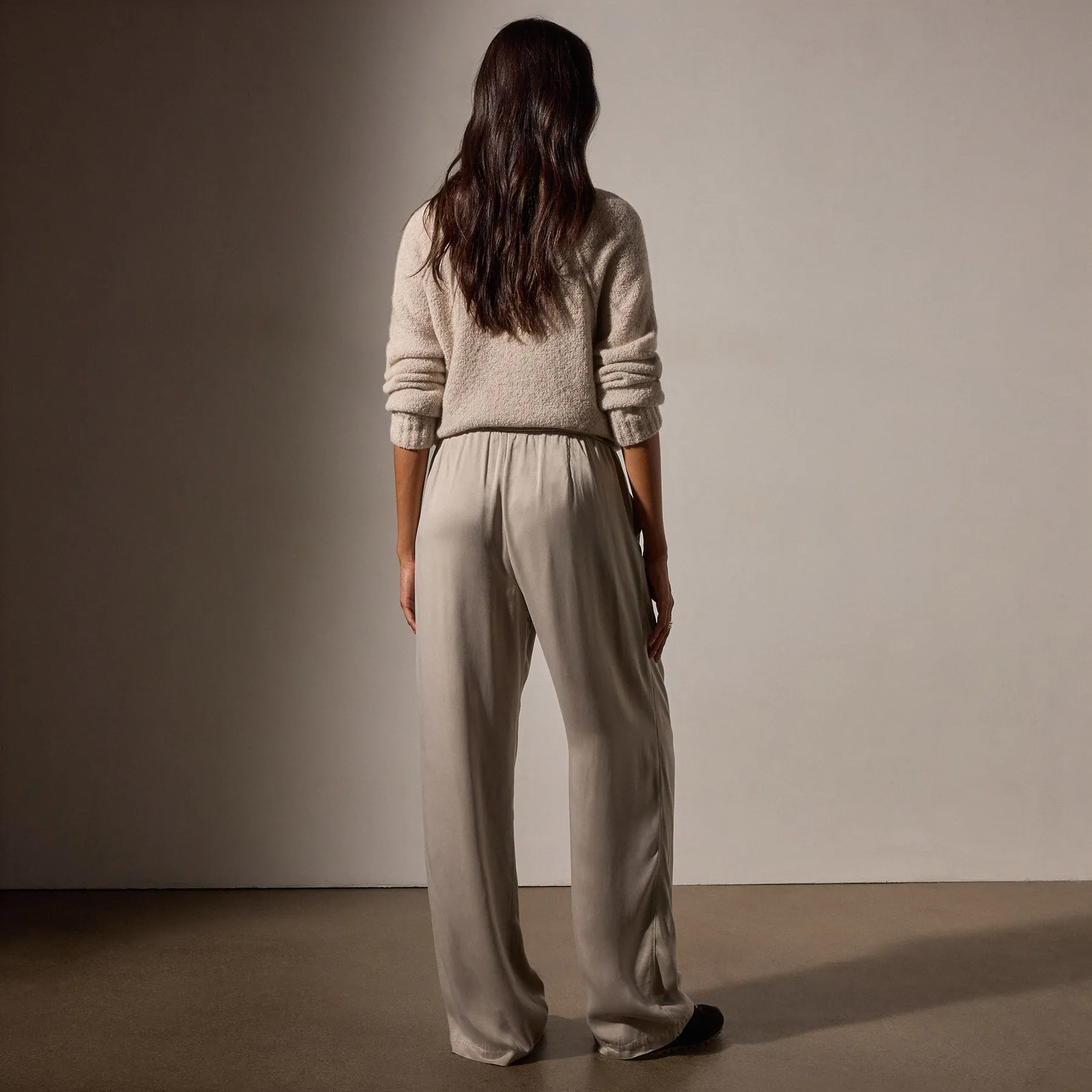 Satin Wide Leg Pant - Putty Pigment sold by James Perse product image thumbnail 4