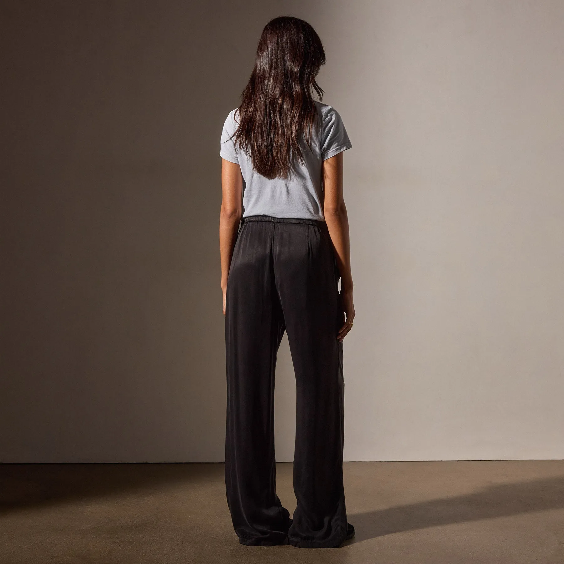 Satin Wide Leg Pant - Black sold by James Perse product image thumbnail 4