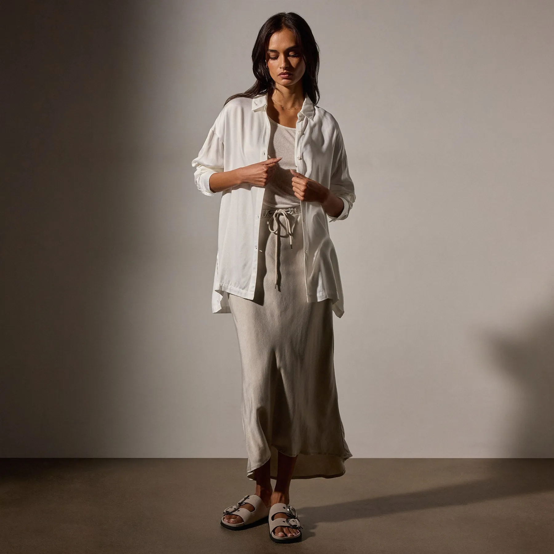 Satin Oversized Shirt - White sold by James Perse product image thumbnail 3