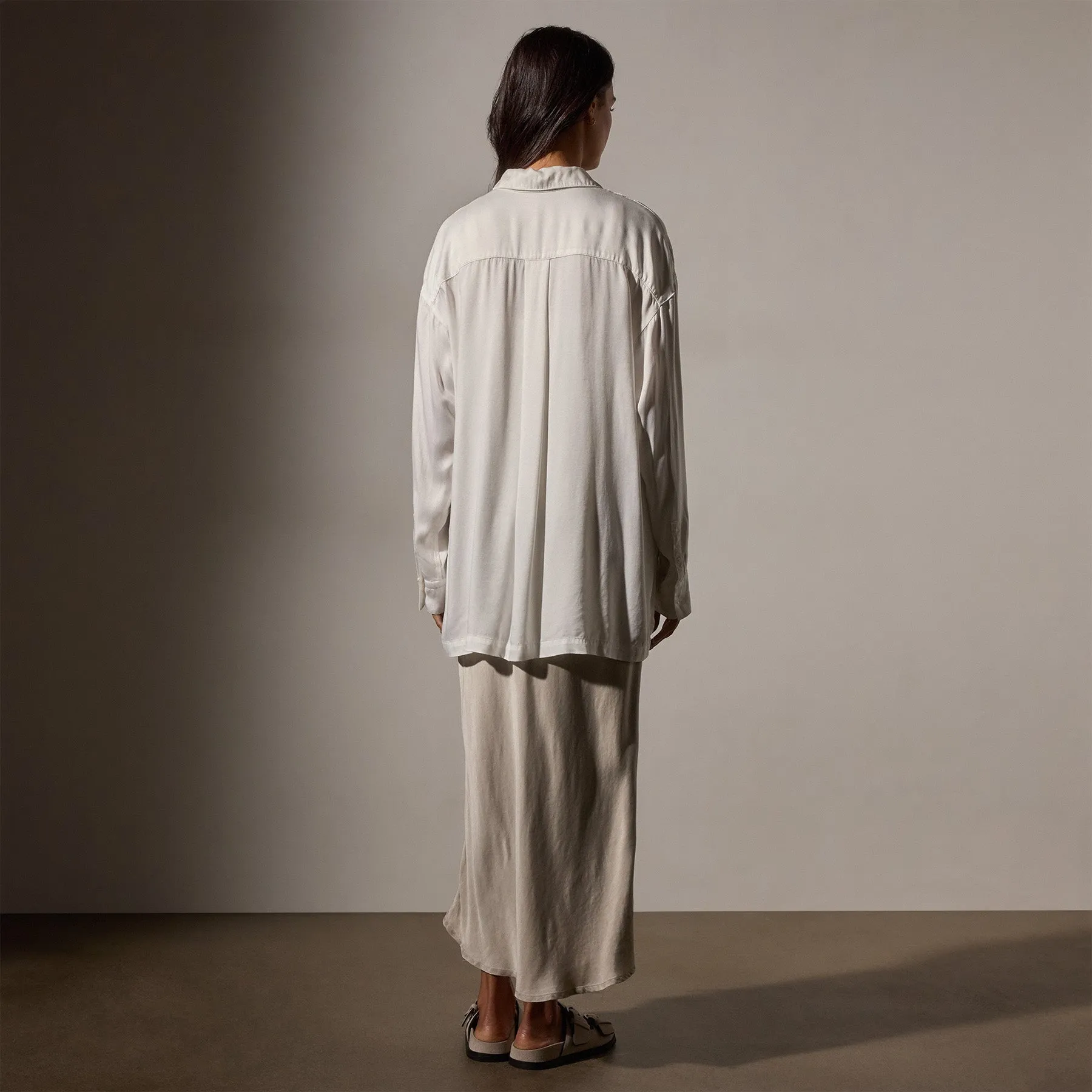 Satin Oversized Shirt - White sold by James Perse product image thumbnail 4