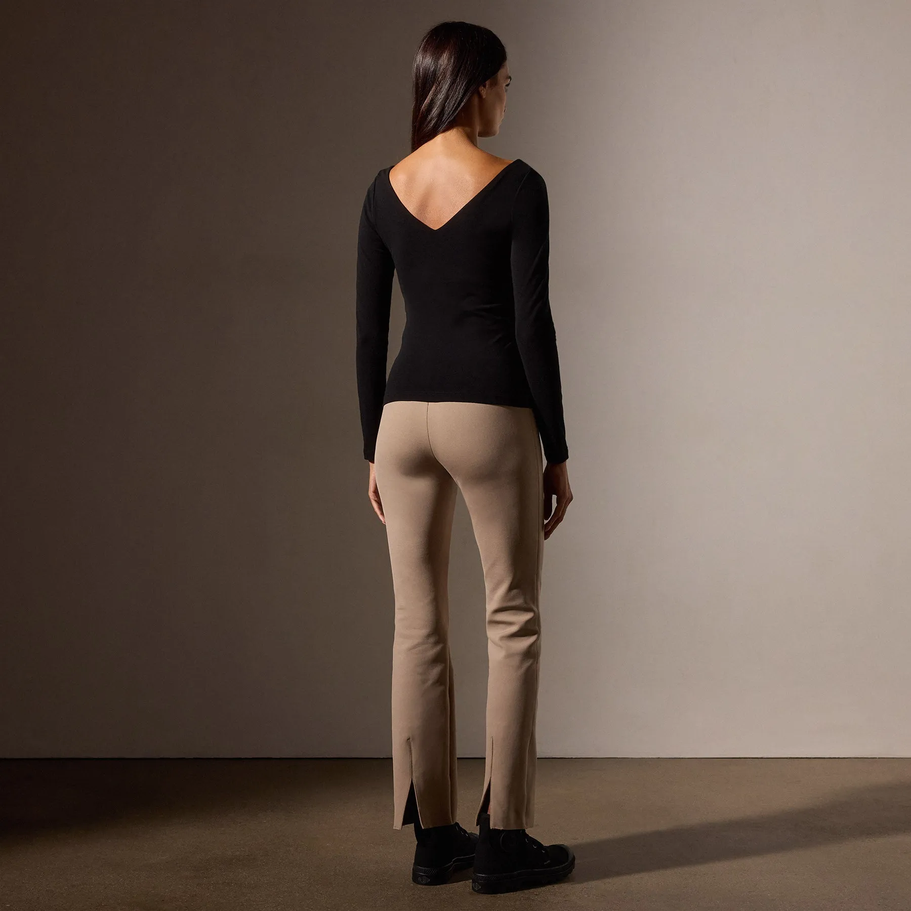 Stretch Lotus Double V Top - Black sold by James Perse product image thumbnail 4