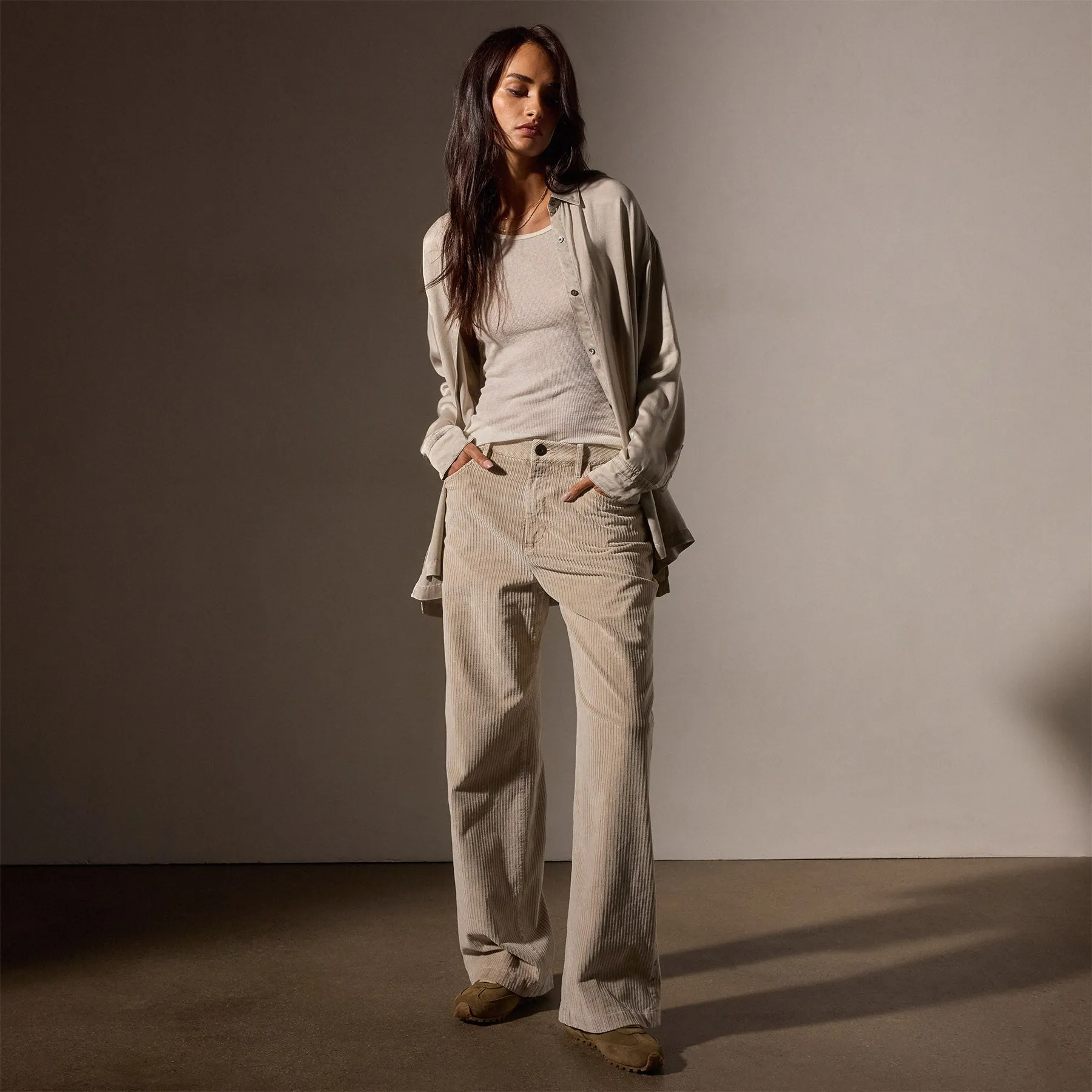 Corduroy Straight Leg Pant - Faint Pigment sold by James Perse