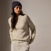 Cashmere Boucle Mock Neck - Ivory sold by James Perse